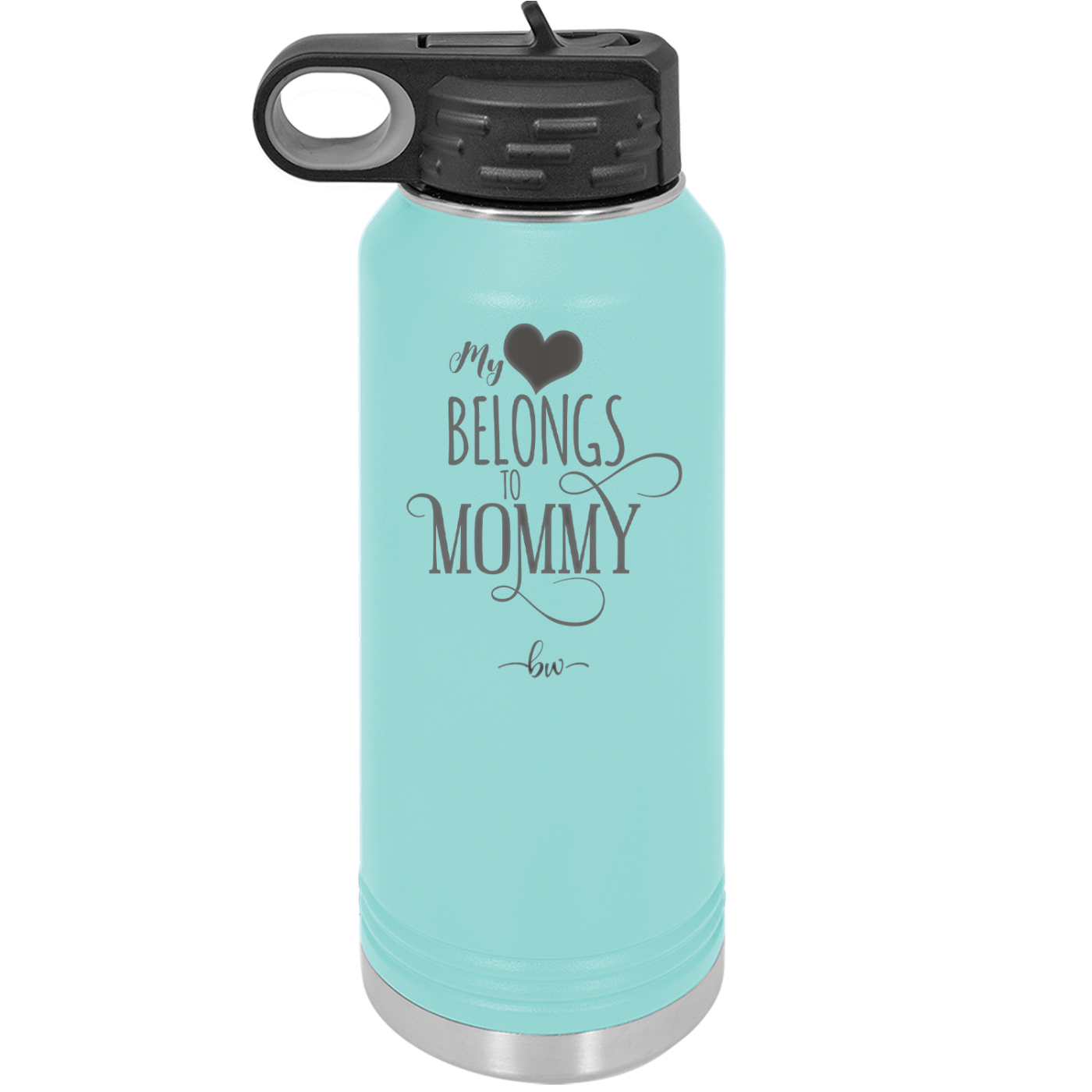 My Heart Belongs to Mommy Pretty - Laser Engraved Stainless Steel Drinkware - 1999 -