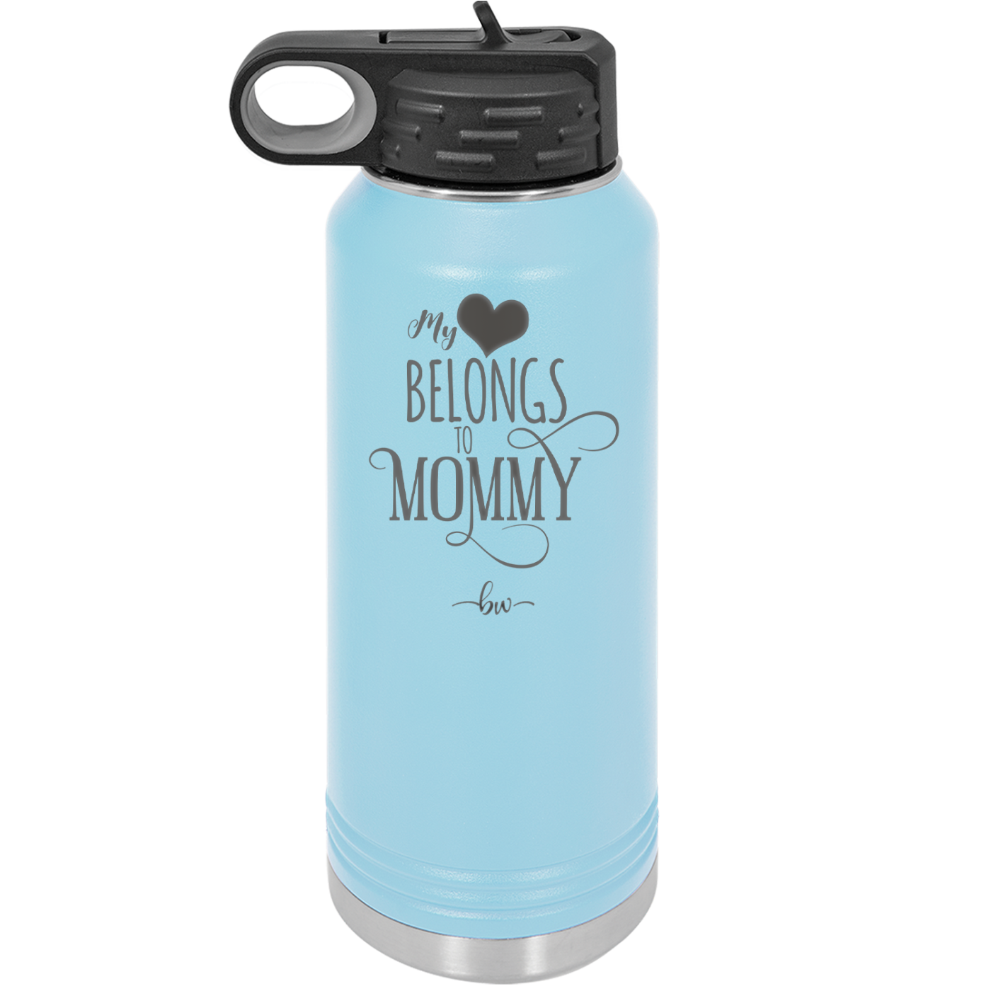 My Heart Belongs to Mommy Pretty - Laser Engraved Stainless Steel Drinkware - 1999 -