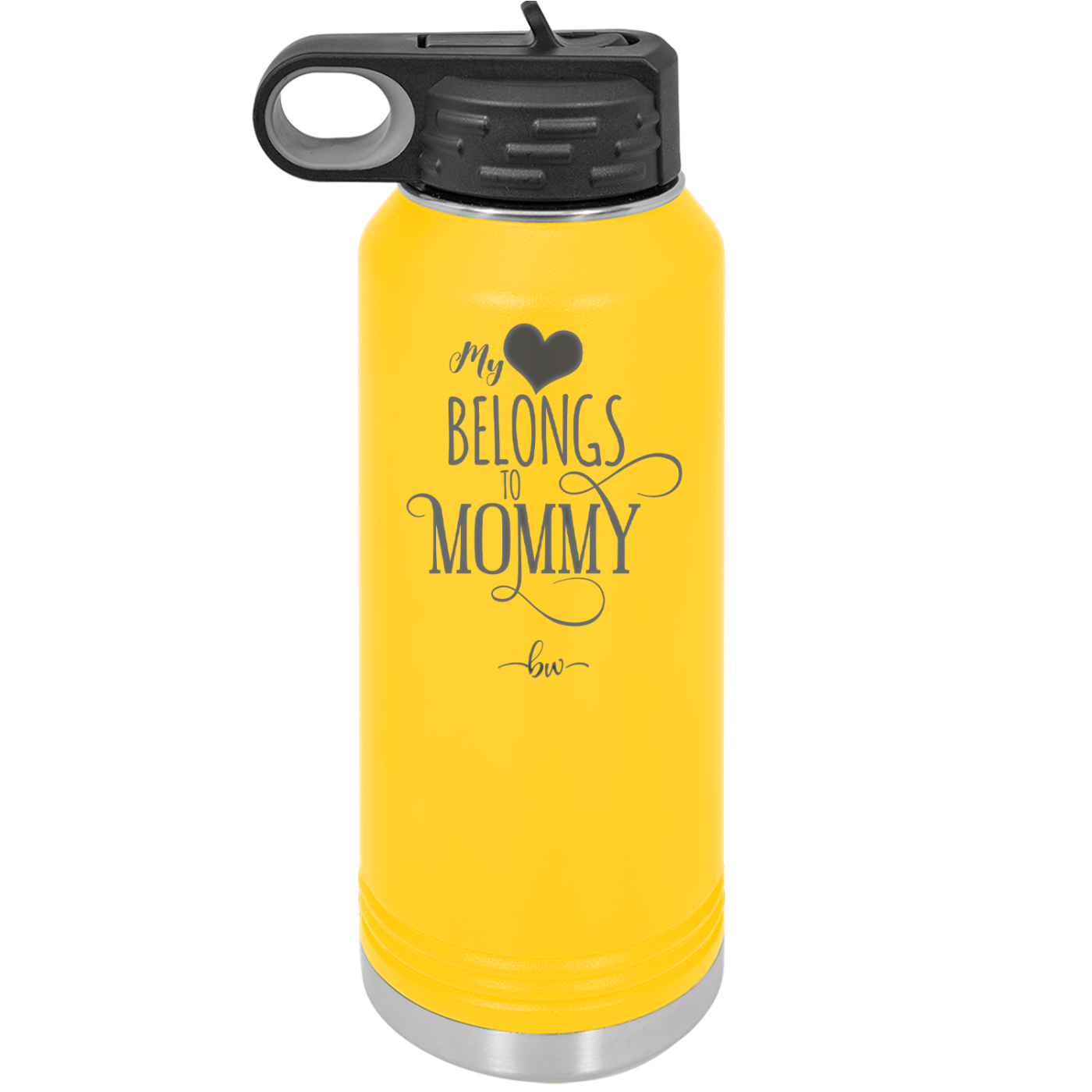 My Heart Belongs to Mommy Pretty - Laser Engraved Stainless Steel Drinkware - 1999 -