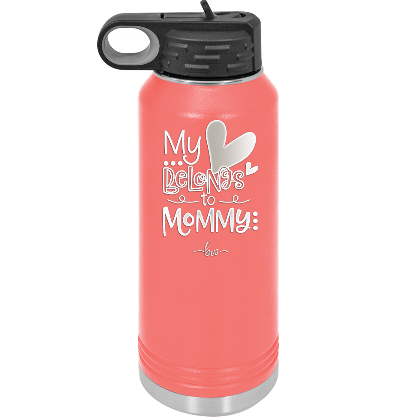 My Heart Belongs to Mommy Cute - Laser Engraved Stainless Steel Drinkware - 2000 -