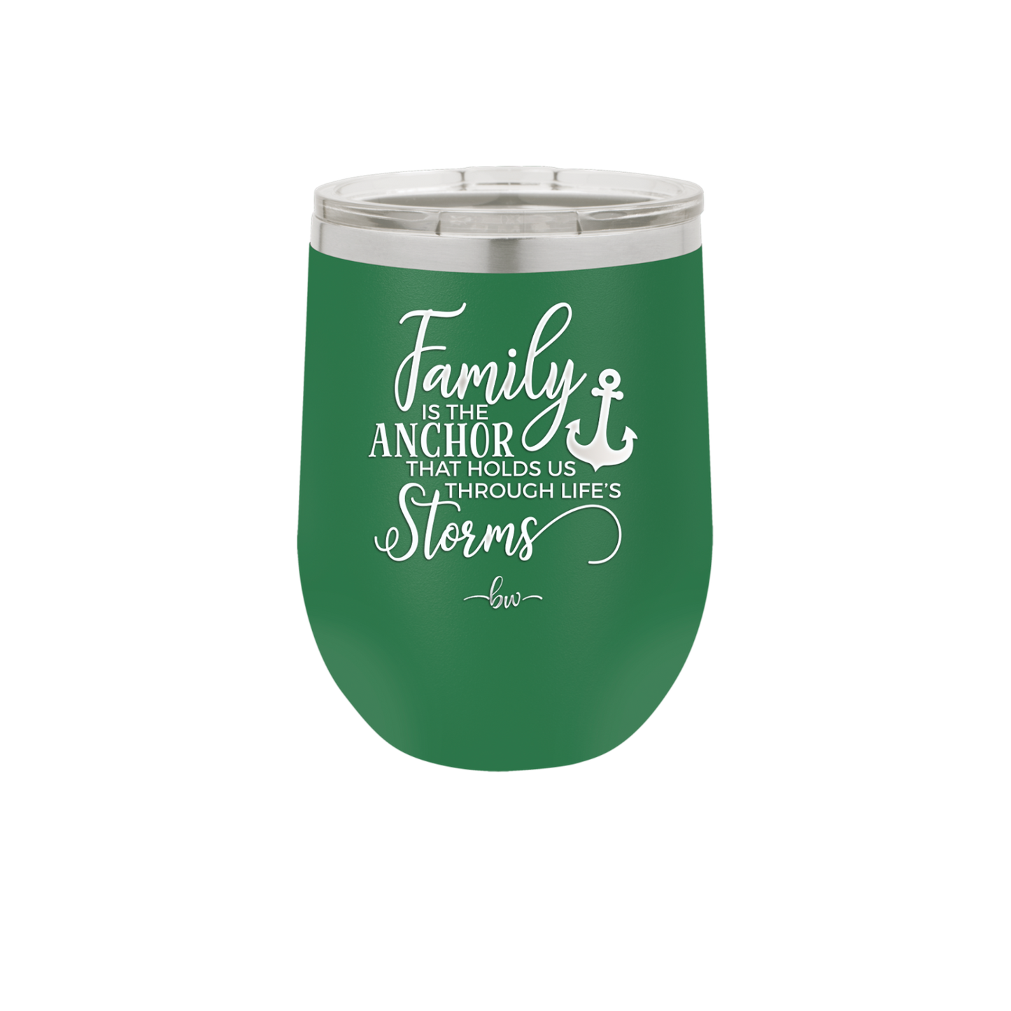 Family is the Anchor that Holds Us Through Life's Storms - Laser Engraved Stainless Steel Drinkware - 2019 -