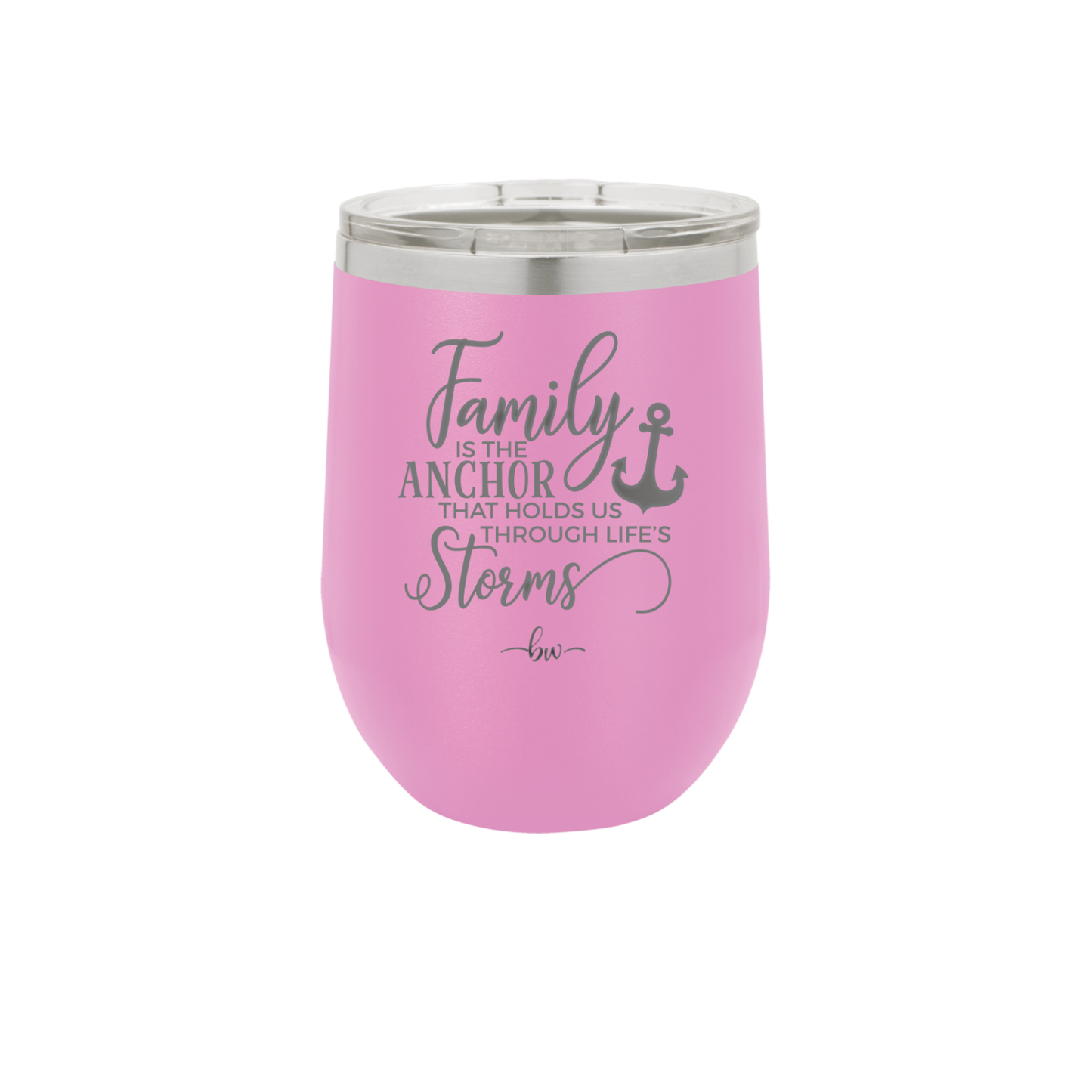 Family is the Anchor that Holds Us Through Life's Storms - Laser Engraved Stainless Steel Drinkware - 2019 -