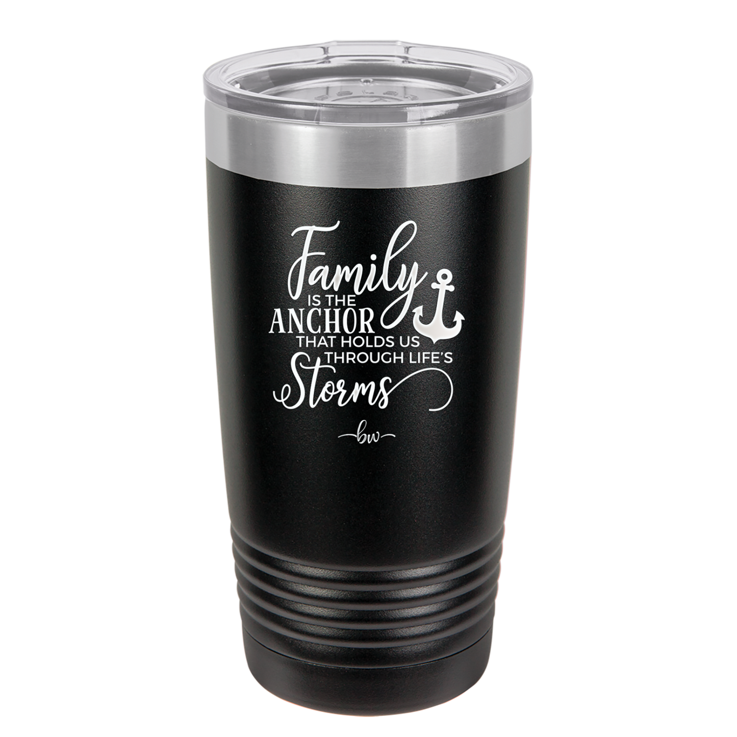 Family is the Anchor that Holds Us Through Life's Storms - Laser Engraved Stainless Steel Drinkware - 2019 -