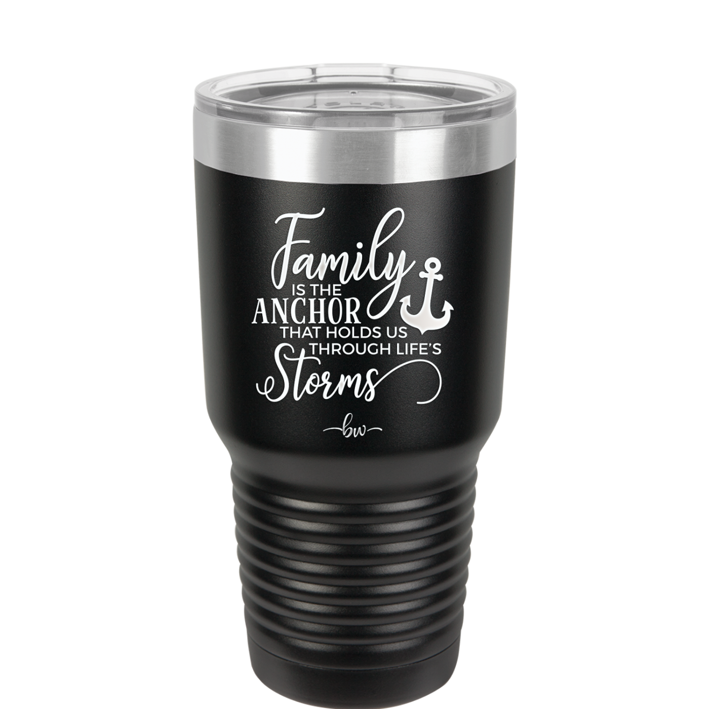 Family is the Anchor that Holds Us Through Life's Storms - Laser Engraved Stainless Steel Drinkware - 2019 -