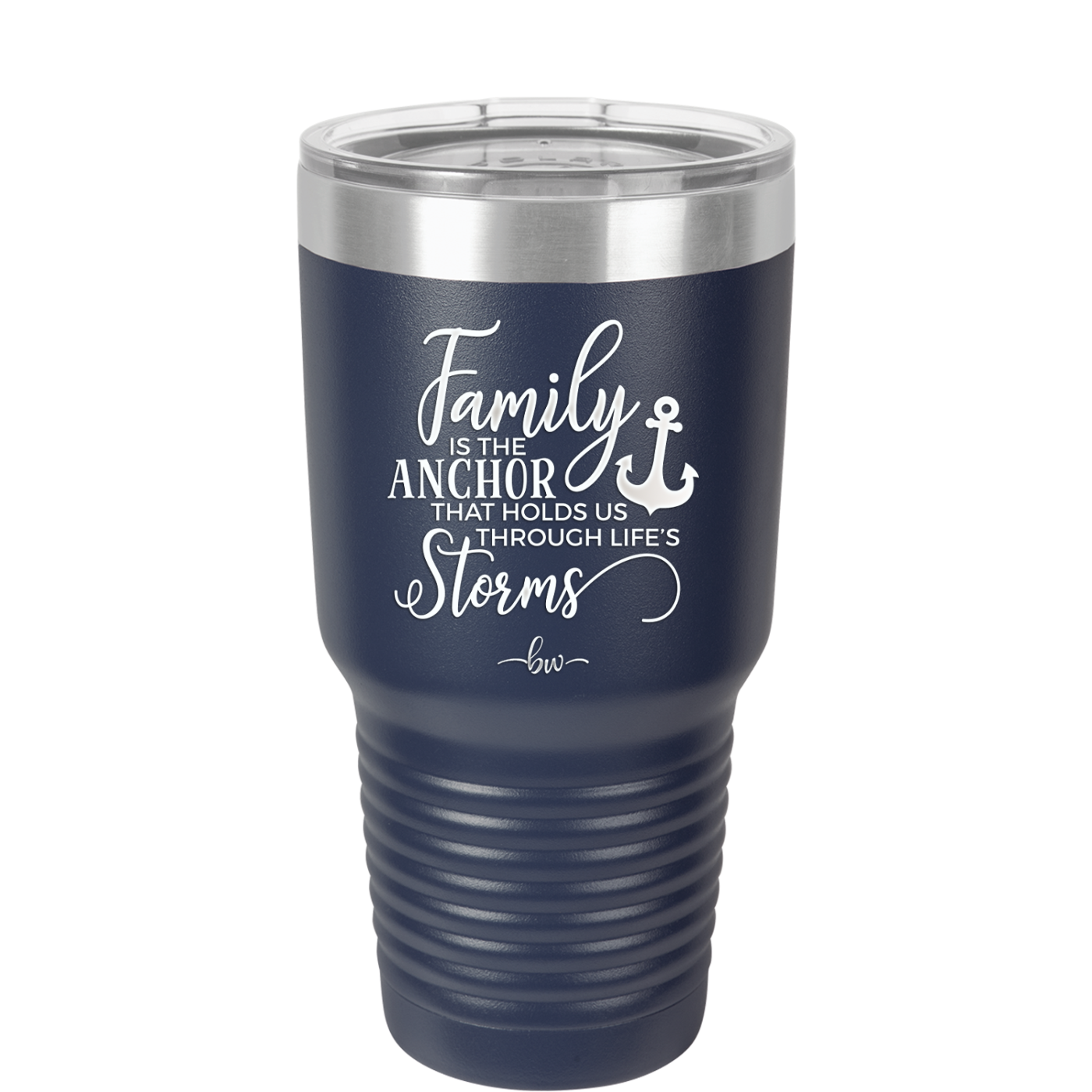Family is the Anchor that Holds Us Through Life's Storms - Laser Engraved Stainless Steel Drinkware - 2019 -