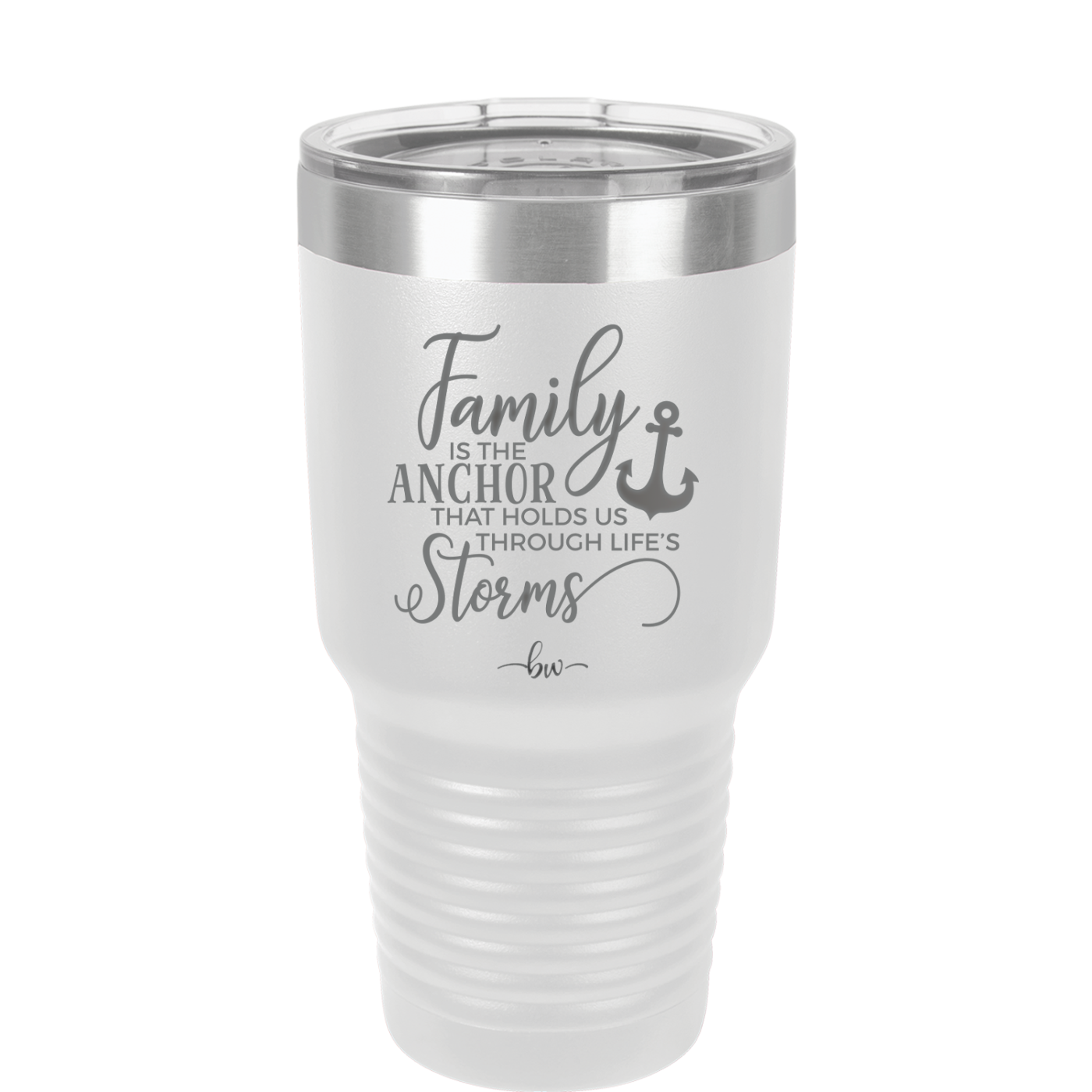 Family is the Anchor that Holds Us Through Life's Storms - Laser Engraved Stainless Steel Drinkware - 2019 -