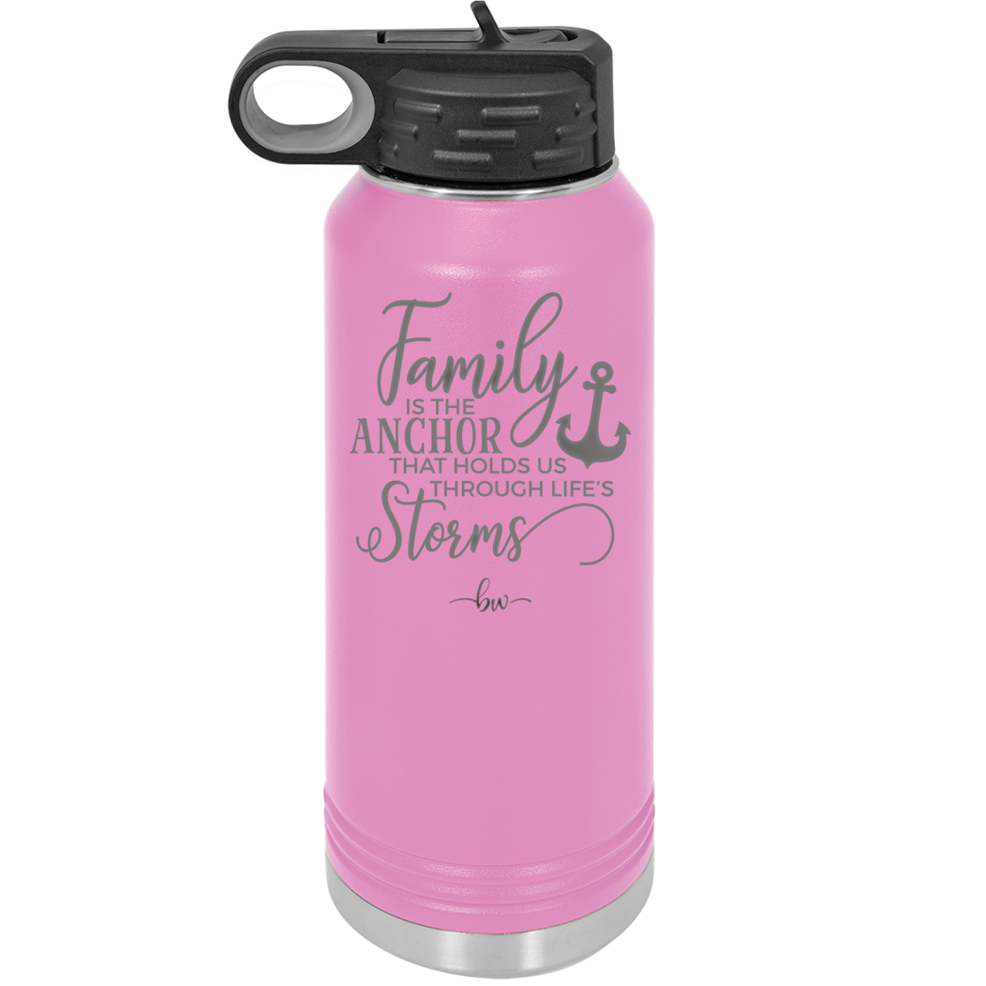 Family is the Anchor that Holds Us Through Life's Storms - Laser Engraved Stainless Steel Drinkware - 2019 -