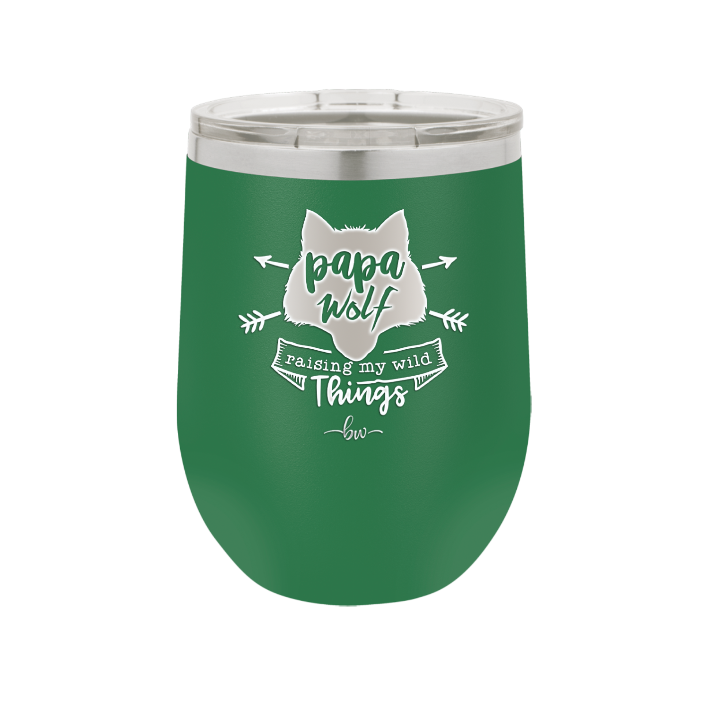 Papa Wolf Raising My Wild Things - Laser Engraved Stainless Steel Drinkware - 2022 -