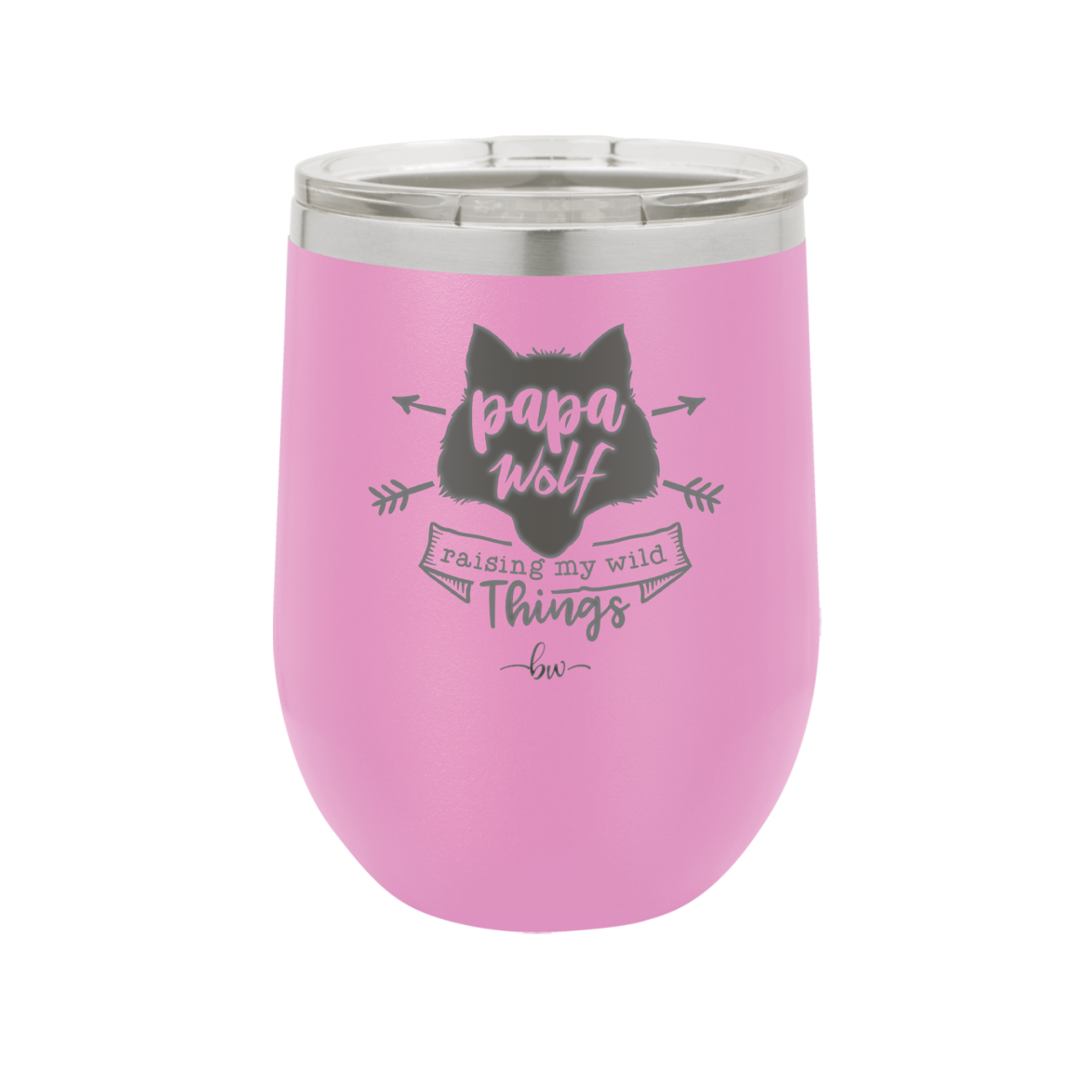 Papa Wolf Raising My Wild Things - Laser Engraved Stainless Steel Drinkware - 2022 -