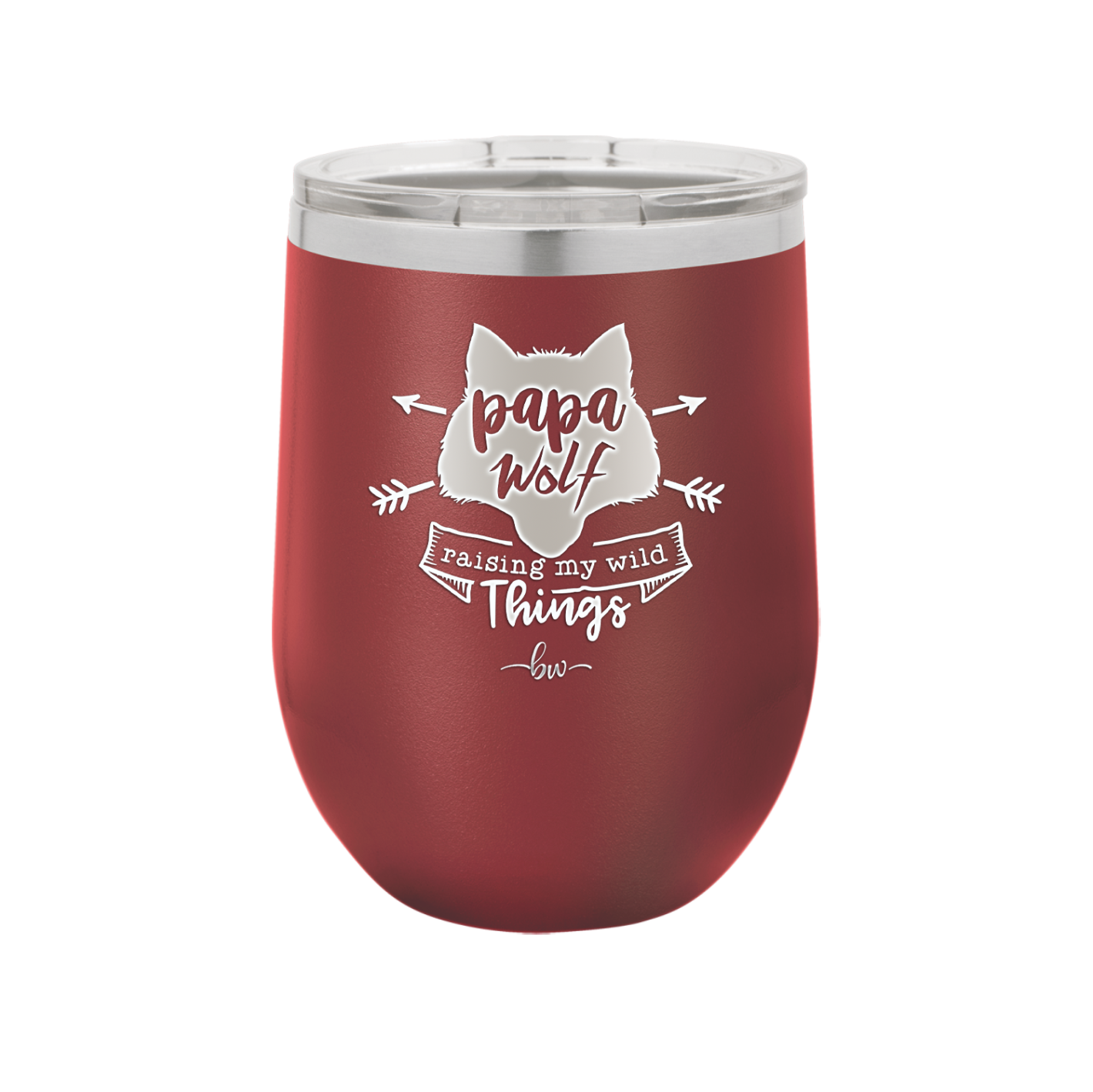 Papa Wolf Raising My Wild Things - Laser Engraved Stainless Steel Drinkware - 2022 -