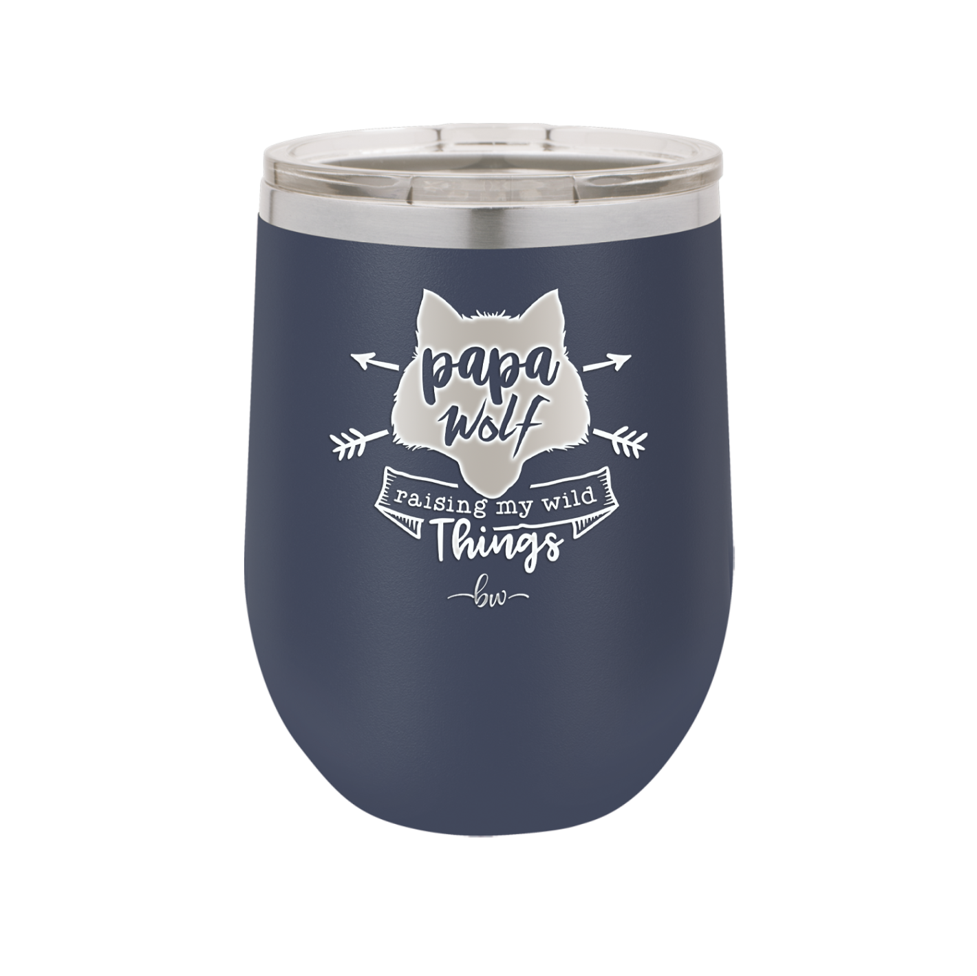 Papa Wolf Raising My Wild Things - Laser Engraved Stainless Steel Drinkware - 2022 -