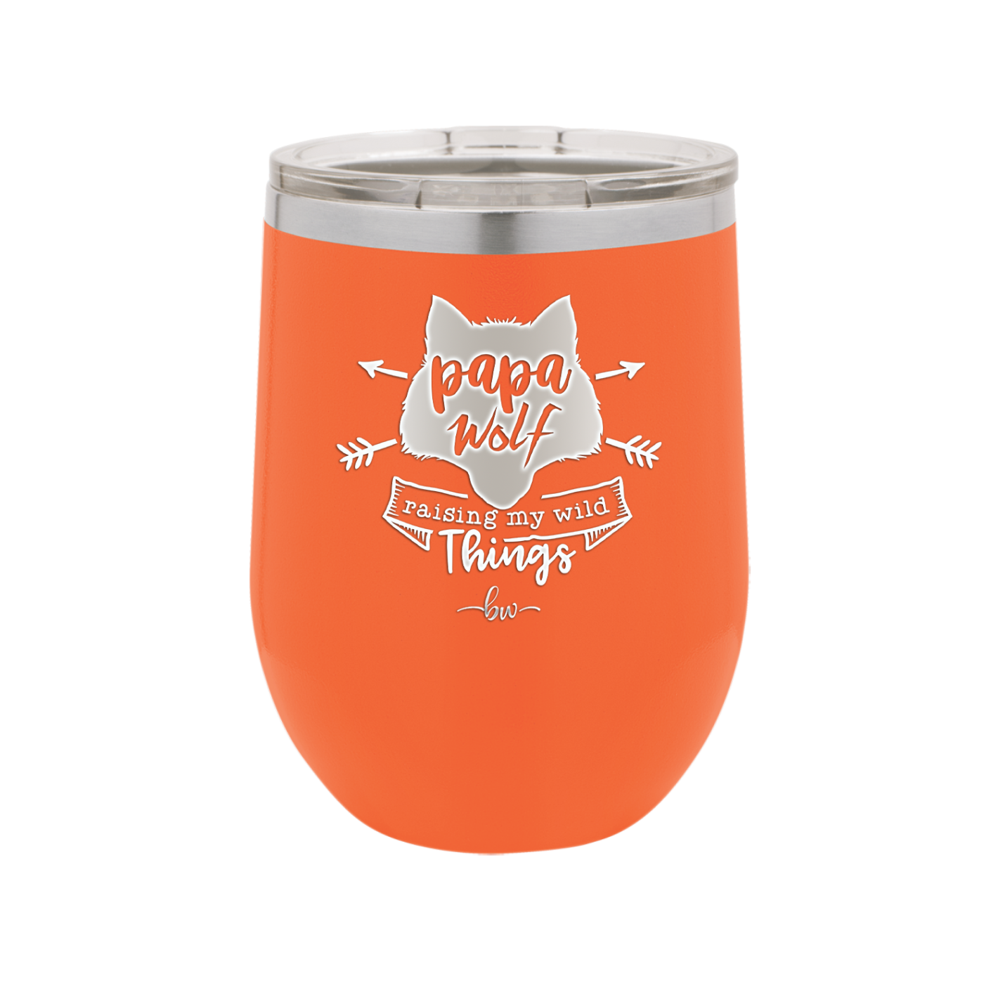 Papa Wolf Raising My Wild Things - Laser Engraved Stainless Steel Drinkware - 2022 -