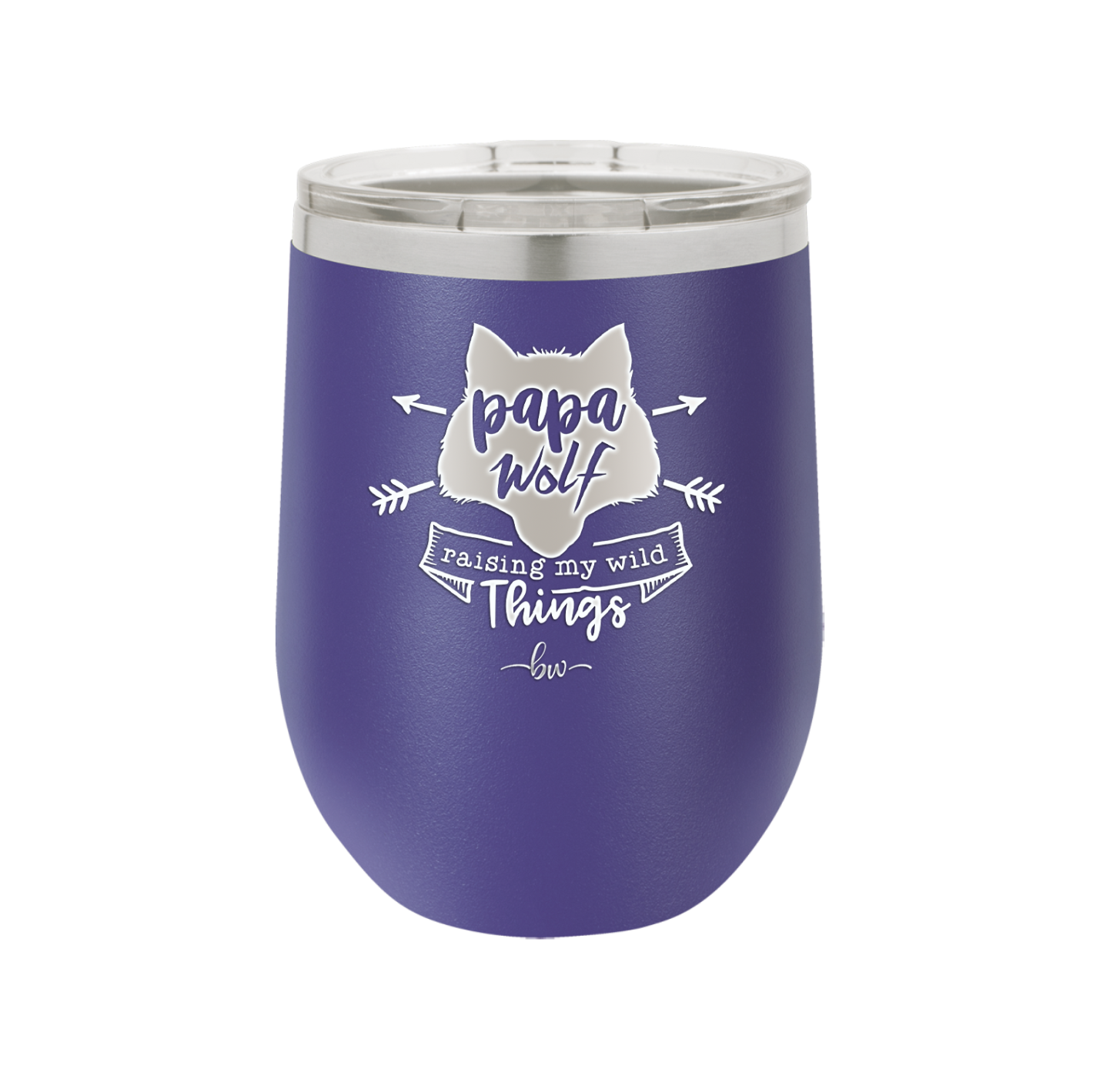 Papa Wolf Raising My Wild Things - Laser Engraved Stainless Steel Drinkware - 2022 -