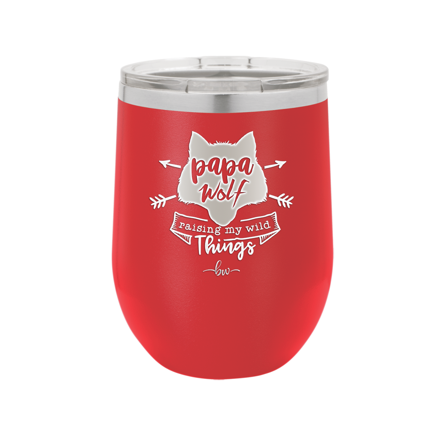 Papa Wolf Raising My Wild Things - Laser Engraved Stainless Steel Drinkware - 2022 -