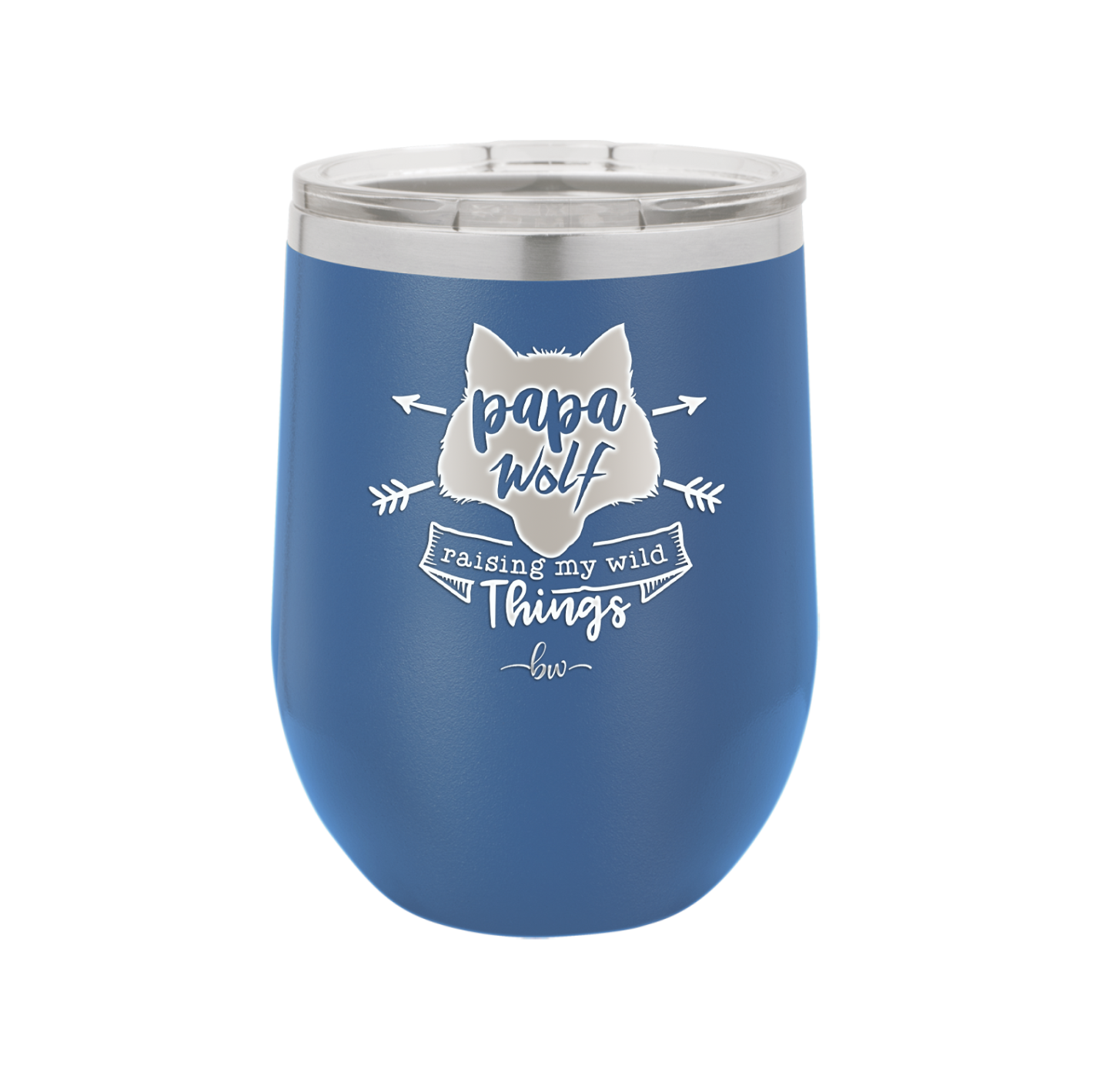 Papa Wolf Raising My Wild Things - Laser Engraved Stainless Steel Drinkware - 2022 -