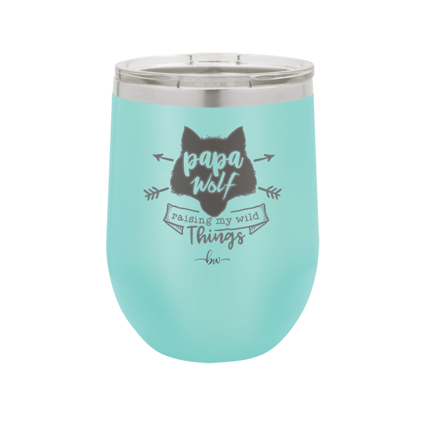 Papa Wolf Raising My Wild Things - Laser Engraved Stainless Steel Drinkware - 2022 -