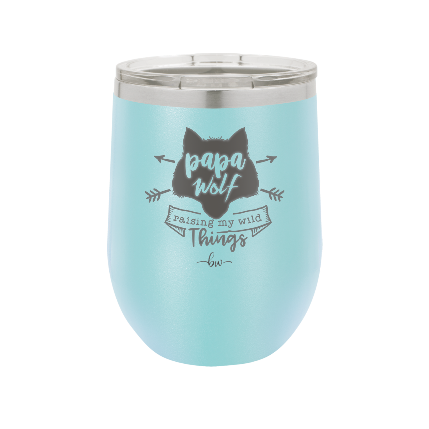 Papa Wolf Raising My Wild Things - Laser Engraved Stainless Steel Drinkware - 2022 -