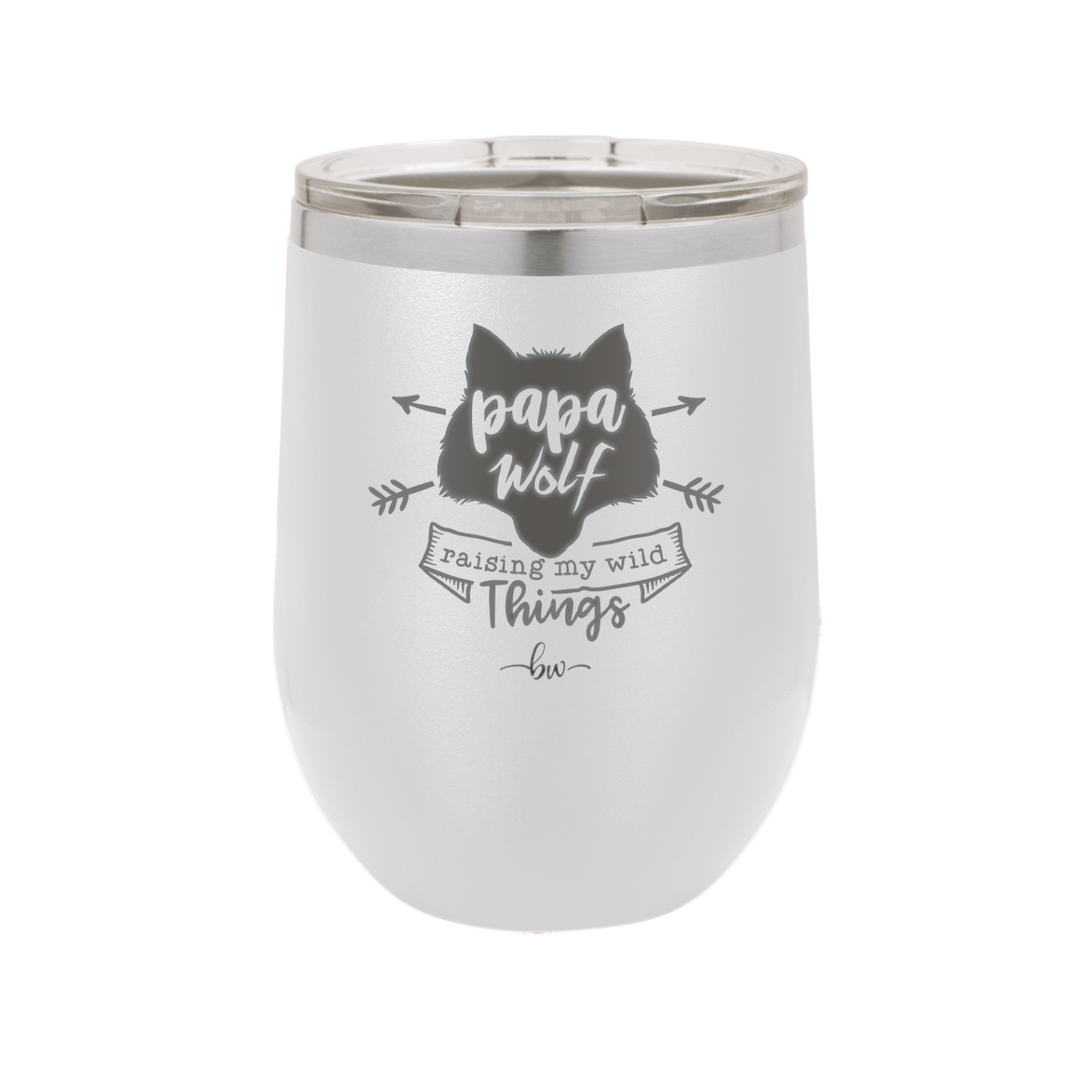 Papa Wolf Raising My Wild Things - Laser Engraved Stainless Steel Drinkware - 2022 -
