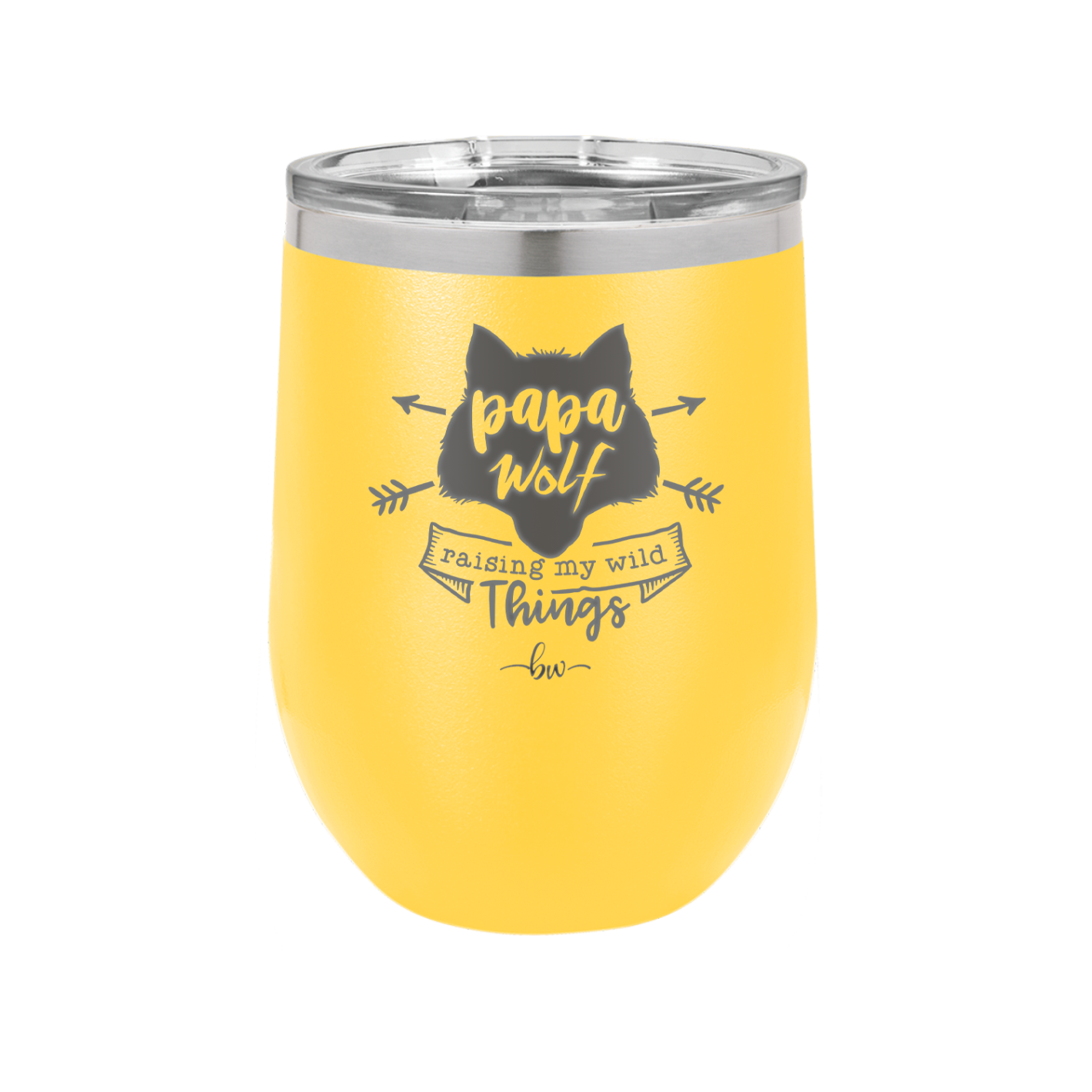 Papa Wolf Raising My Wild Things - Laser Engraved Stainless Steel Drinkware - 2022 -