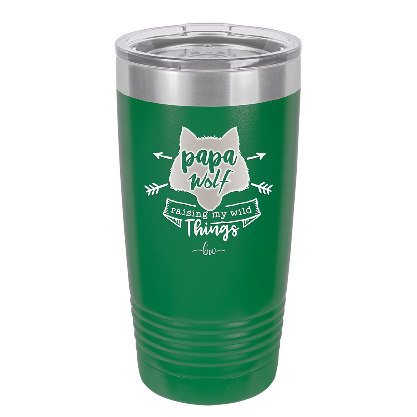 Papa Wolf Raising My Wild Things - Laser Engraved Stainless Steel Drinkware - 2022 -