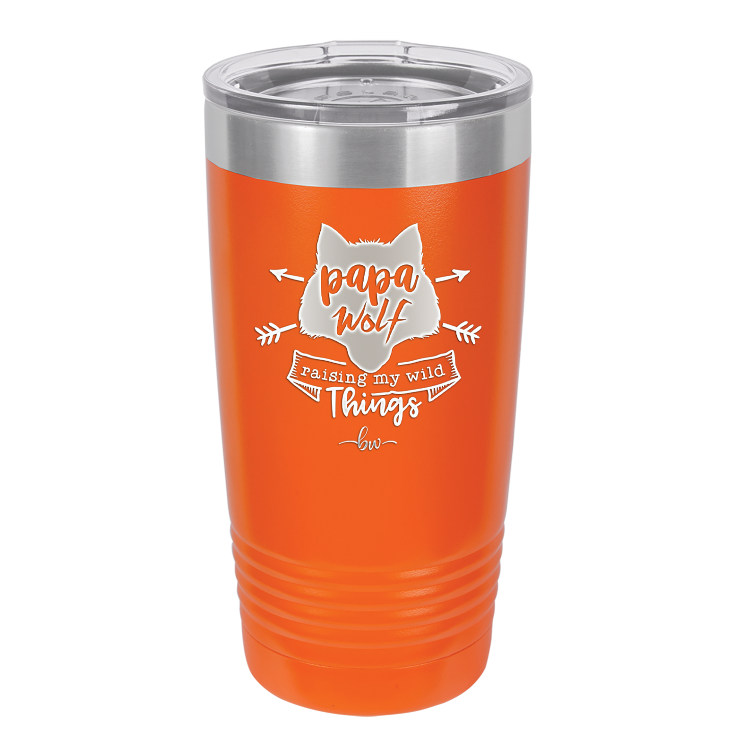 Papa Wolf Raising My Wild Things - Laser Engraved Stainless Steel Drinkware - 2022 -