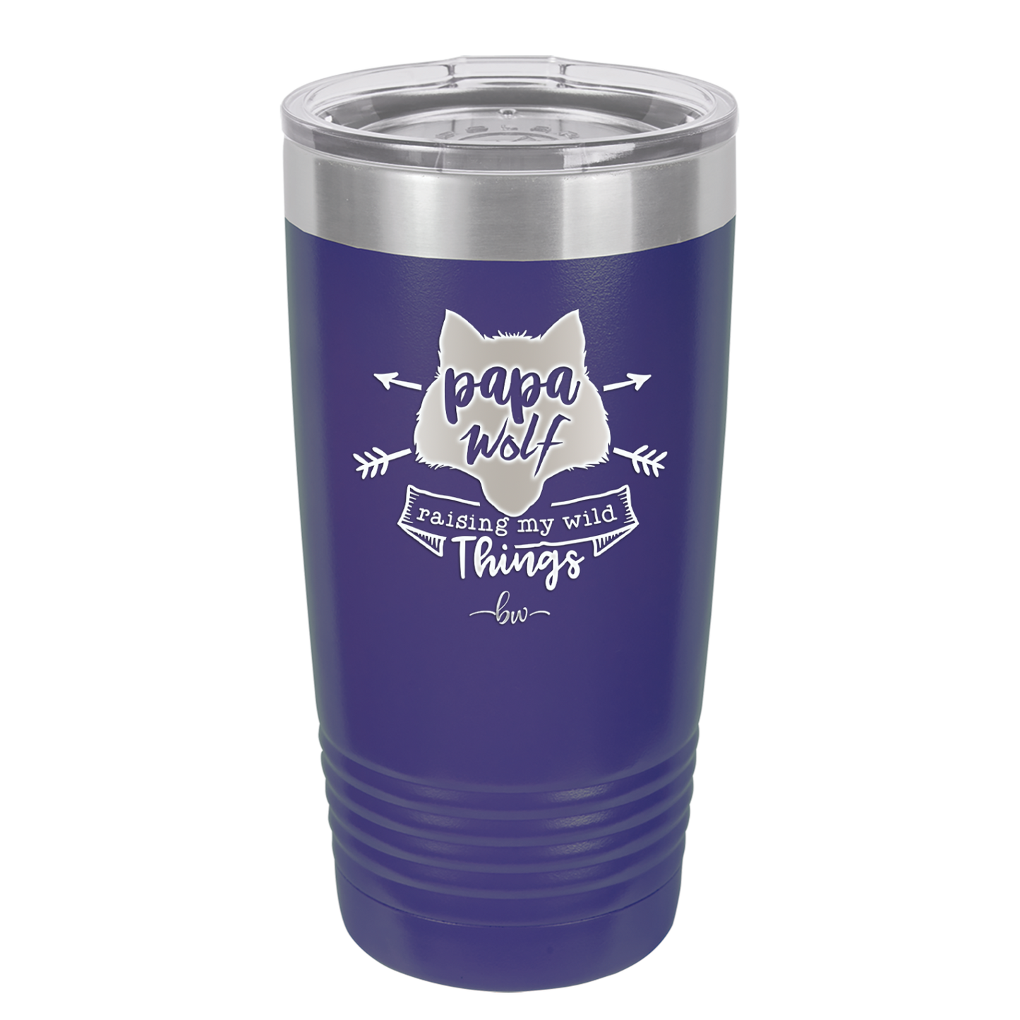 Papa Wolf Raising My Wild Things - Laser Engraved Stainless Steel Drinkware - 2022 -