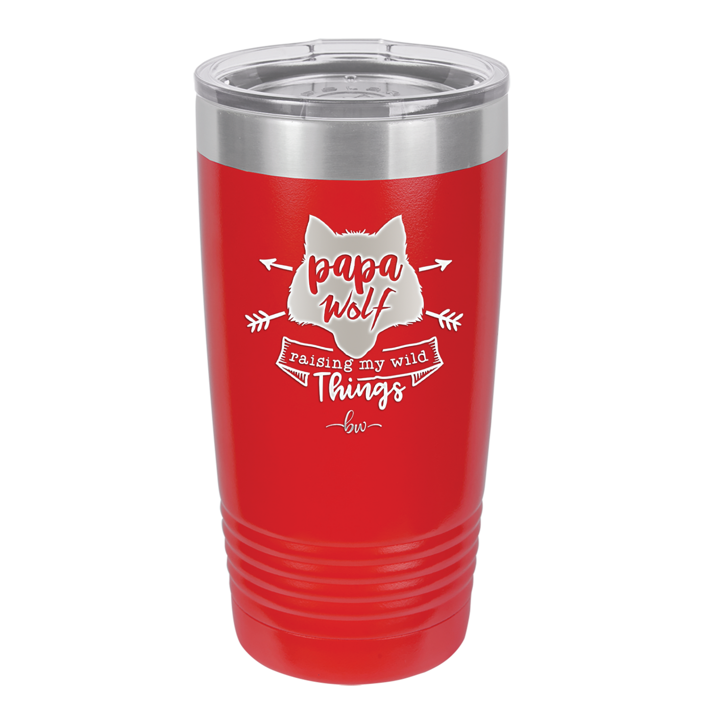 Papa Wolf Raising My Wild Things - Laser Engraved Stainless Steel Drinkware - 2022 -
