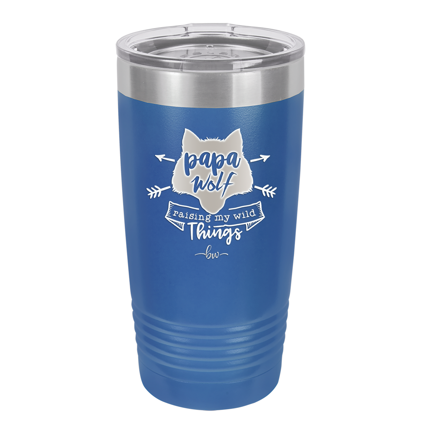 Papa Wolf Raising My Wild Things - Laser Engraved Stainless Steel Drinkware - 2022 -