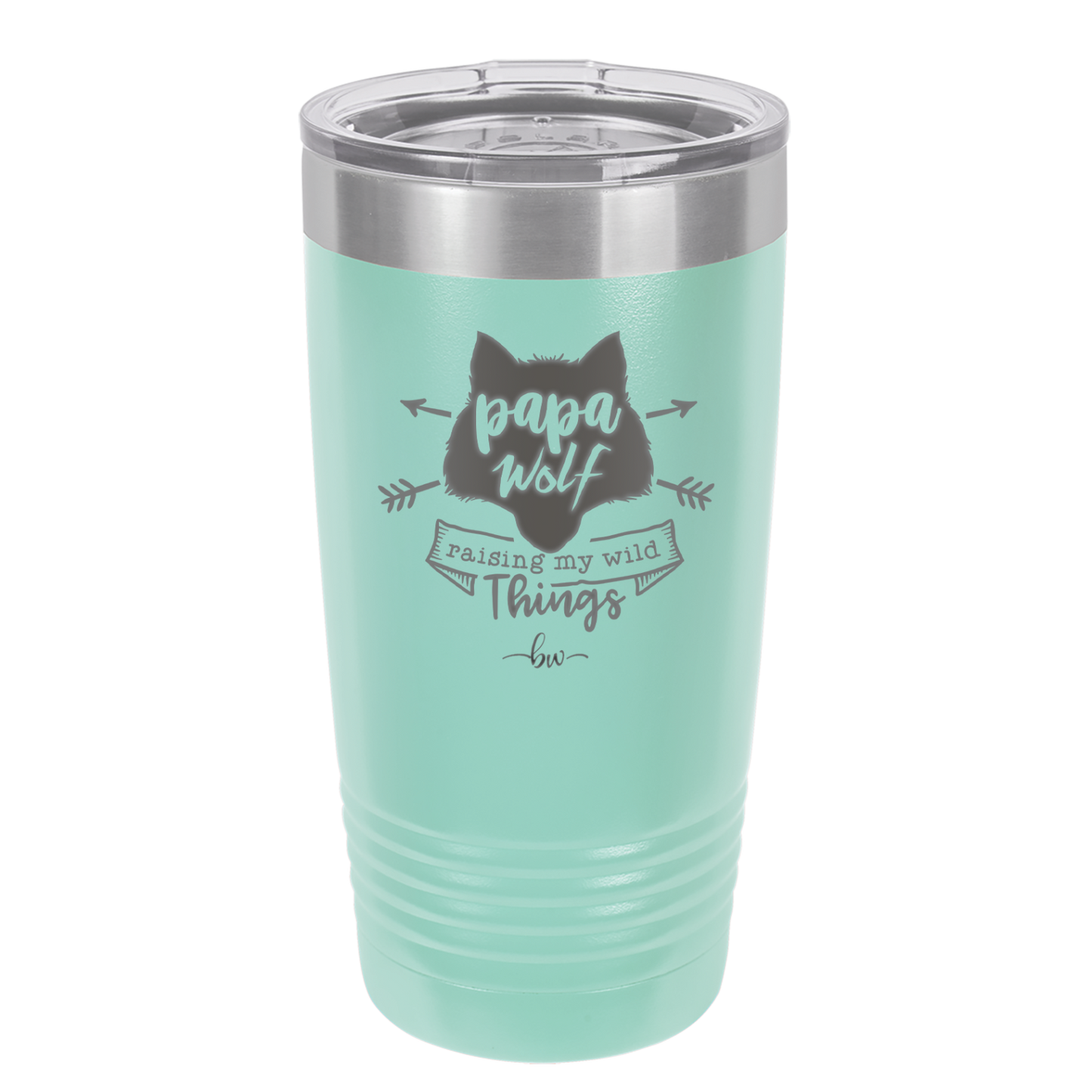 Papa Wolf Raising My Wild Things - Laser Engraved Stainless Steel Drinkware - 2022 -