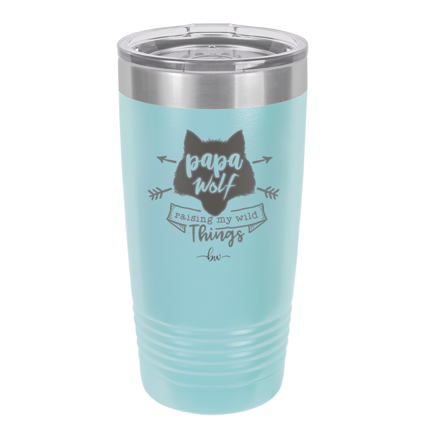 Papa Wolf Raising My Wild Things - Laser Engraved Stainless Steel Drinkware - 2022 -