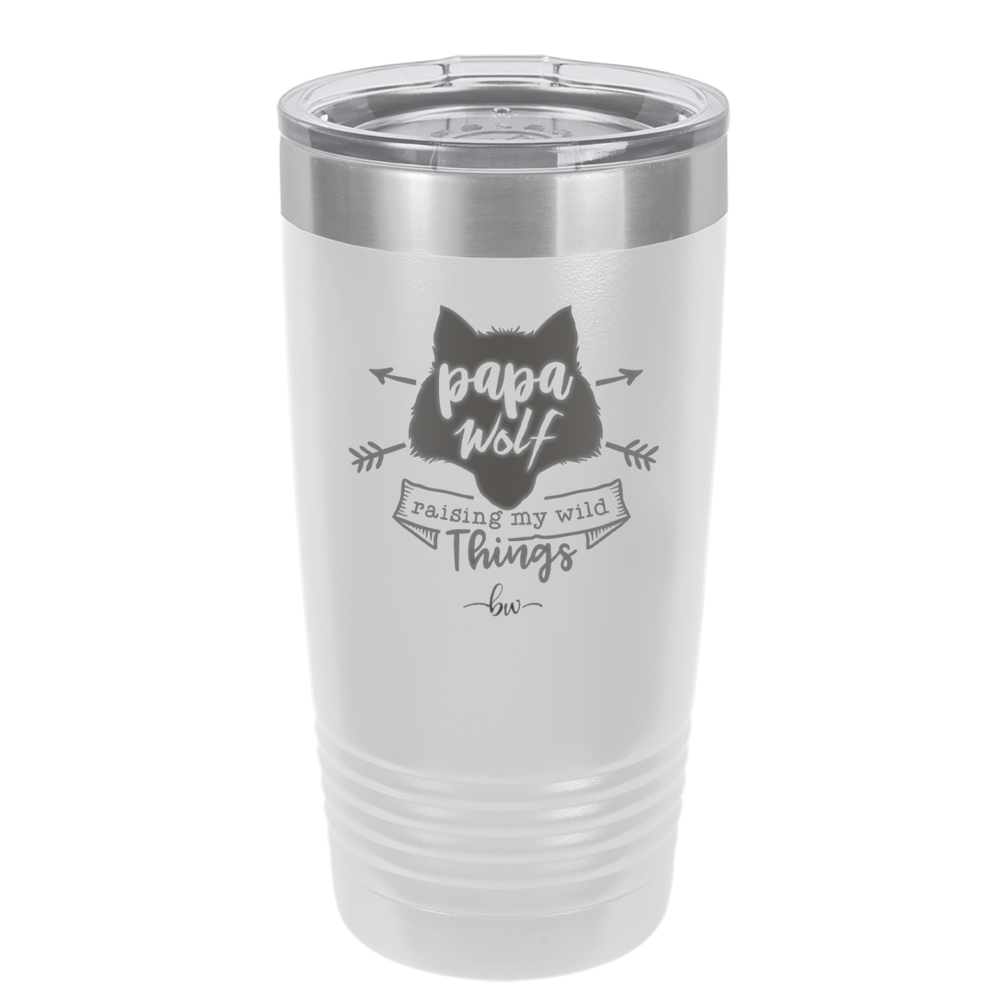 Papa Wolf Raising My Wild Things - Laser Engraved Stainless Steel Drinkware - 2022 -