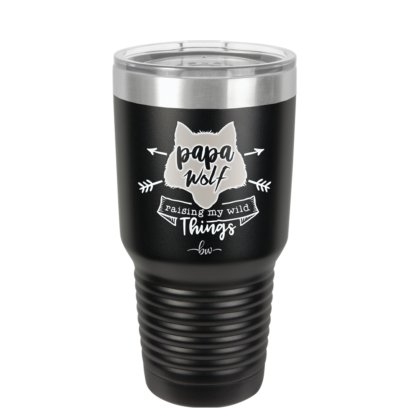 Papa Wolf Raising My Wild Things - Laser Engraved Stainless Steel Drinkware - 2022 -