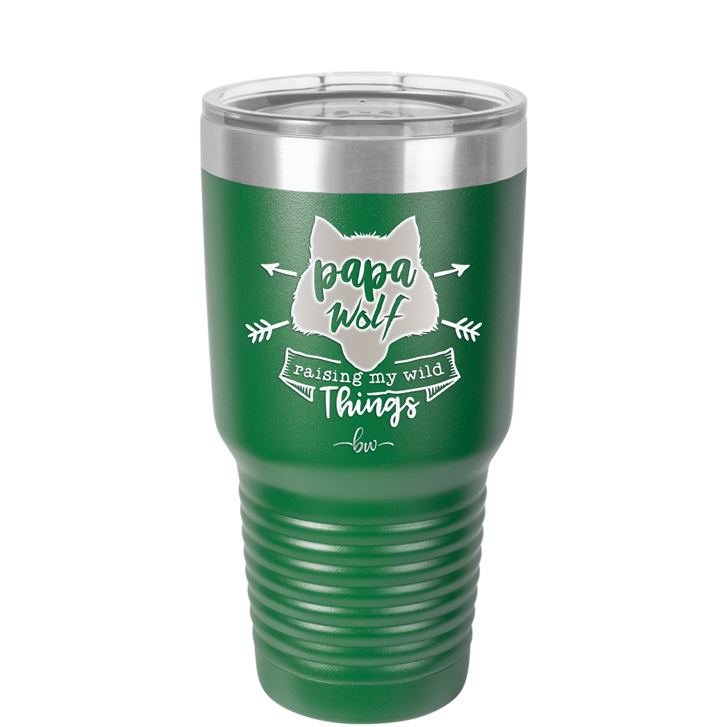 Papa Wolf Raising My Wild Things - Laser Engraved Stainless Steel Drinkware - 2022 -