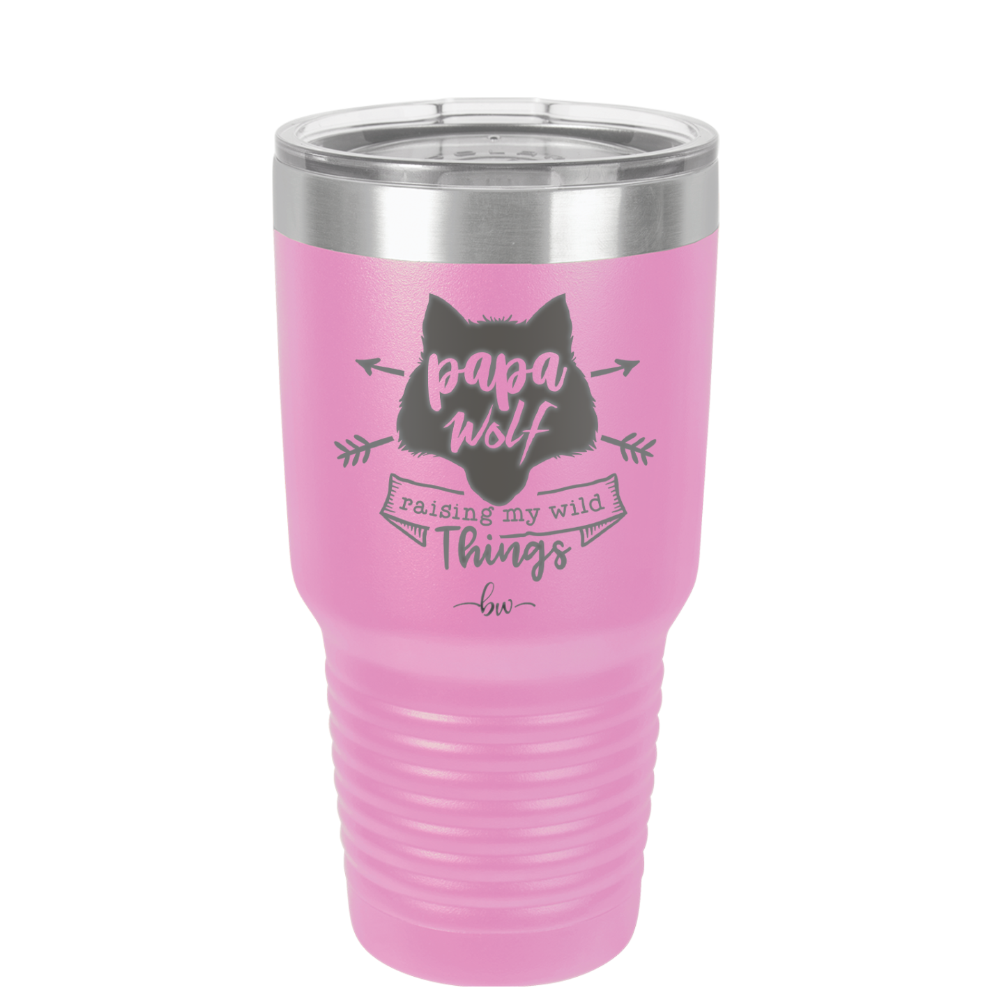 Papa Wolf Raising My Wild Things - Laser Engraved Stainless Steel Drinkware - 2022 -