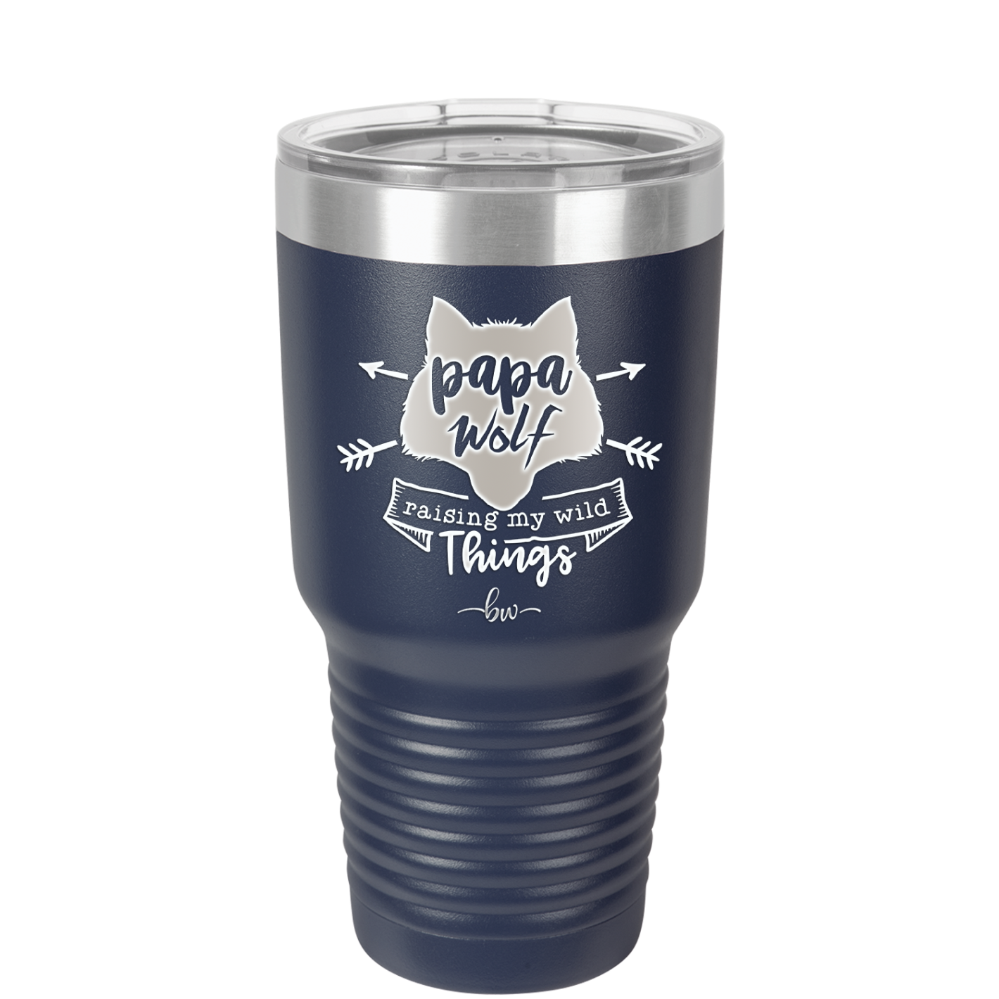 Papa Wolf Raising My Wild Things - Laser Engraved Stainless Steel Drinkware - 2022 -