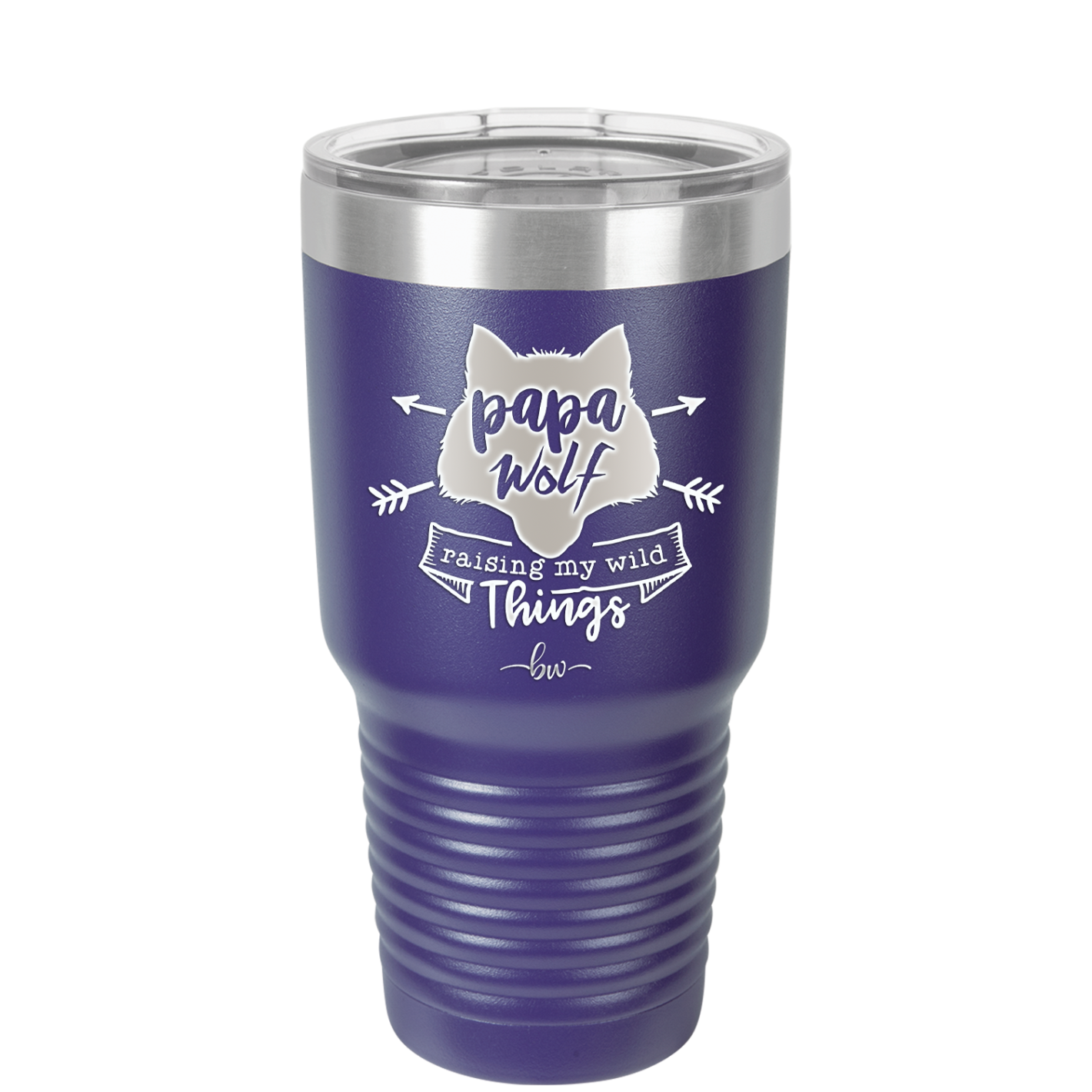 Papa Wolf Raising My Wild Things - Laser Engraved Stainless Steel Drinkware - 2022 -