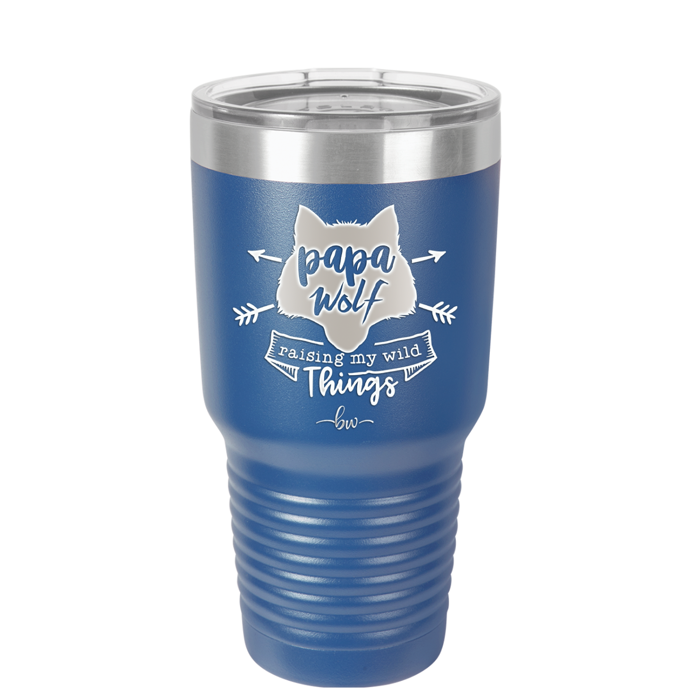 Papa Wolf Raising My Wild Things - Laser Engraved Stainless Steel Drinkware - 2022 -