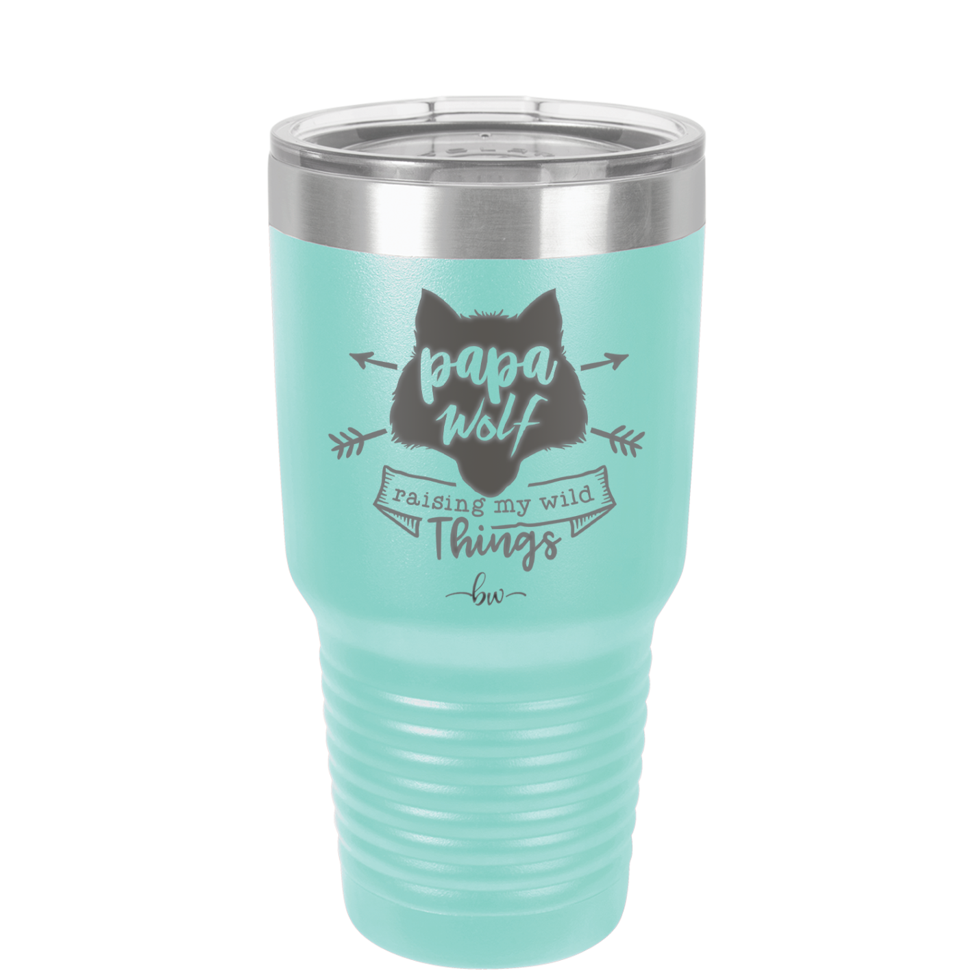 Papa Wolf Raising My Wild Things - Laser Engraved Stainless Steel Drinkware - 2022 -