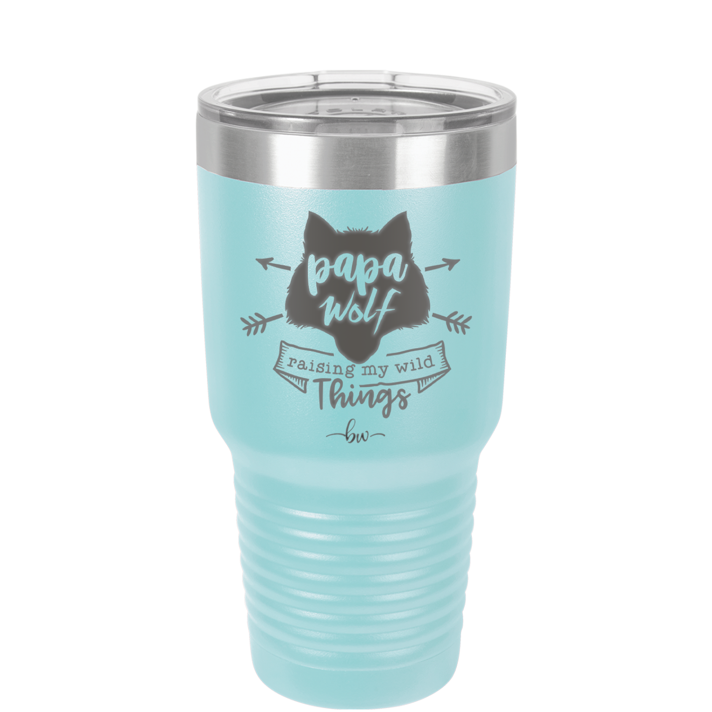 Papa Wolf Raising My Wild Things - Laser Engraved Stainless Steel Drinkware - 2022 -