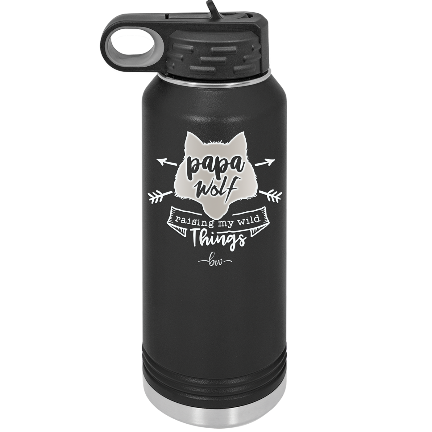 Papa Wolf Raising My Wild Things - Laser Engraved Stainless Steel Drinkware - 2022 -