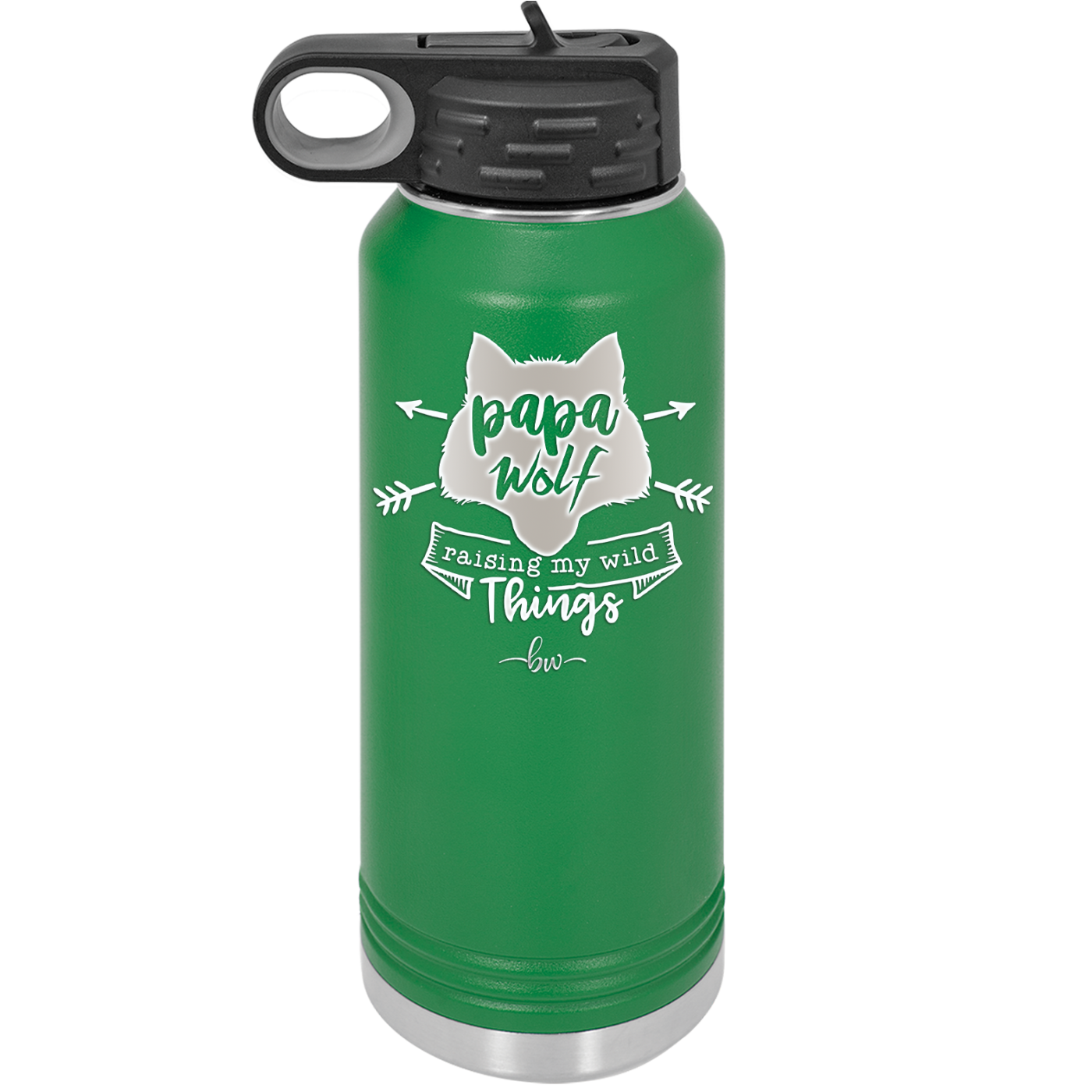 Papa Wolf Raising My Wild Things - Laser Engraved Stainless Steel Drinkware - 2022 -