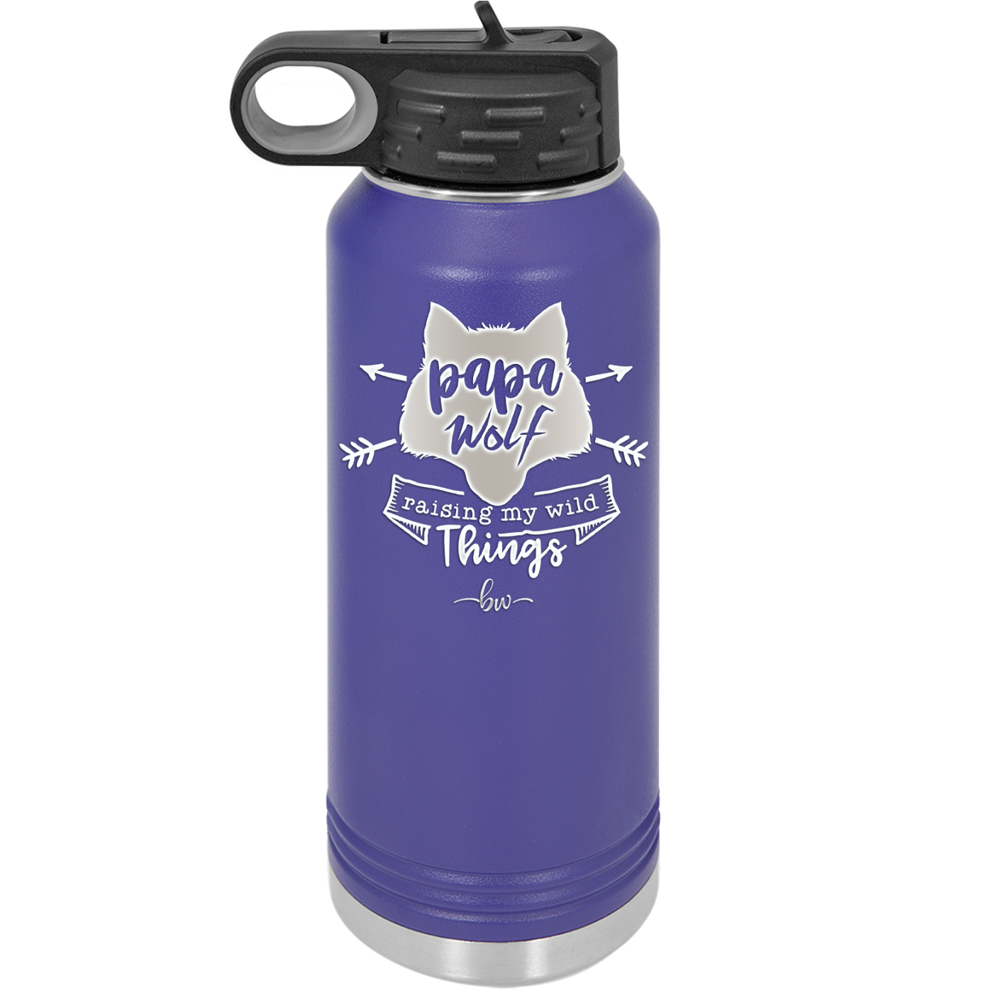 Papa Wolf Raising My Wild Things - Laser Engraved Stainless Steel Drinkware - 2022 -