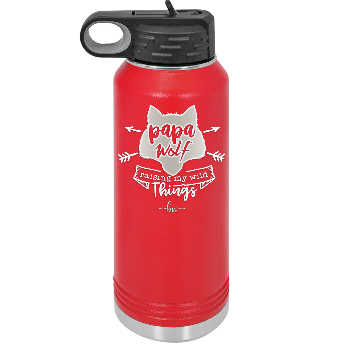 Papa Wolf Raising My Wild Things - Laser Engraved Stainless Steel Drinkware - 2022 -