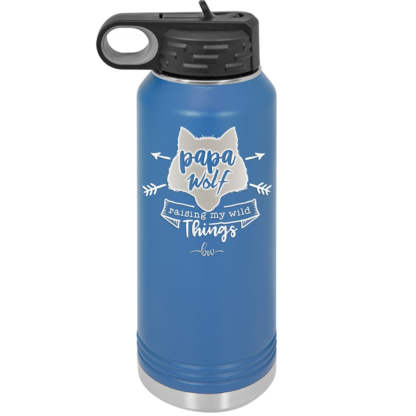 Papa Wolf Raising My Wild Things - Laser Engraved Stainless Steel Drinkware - 2022 -