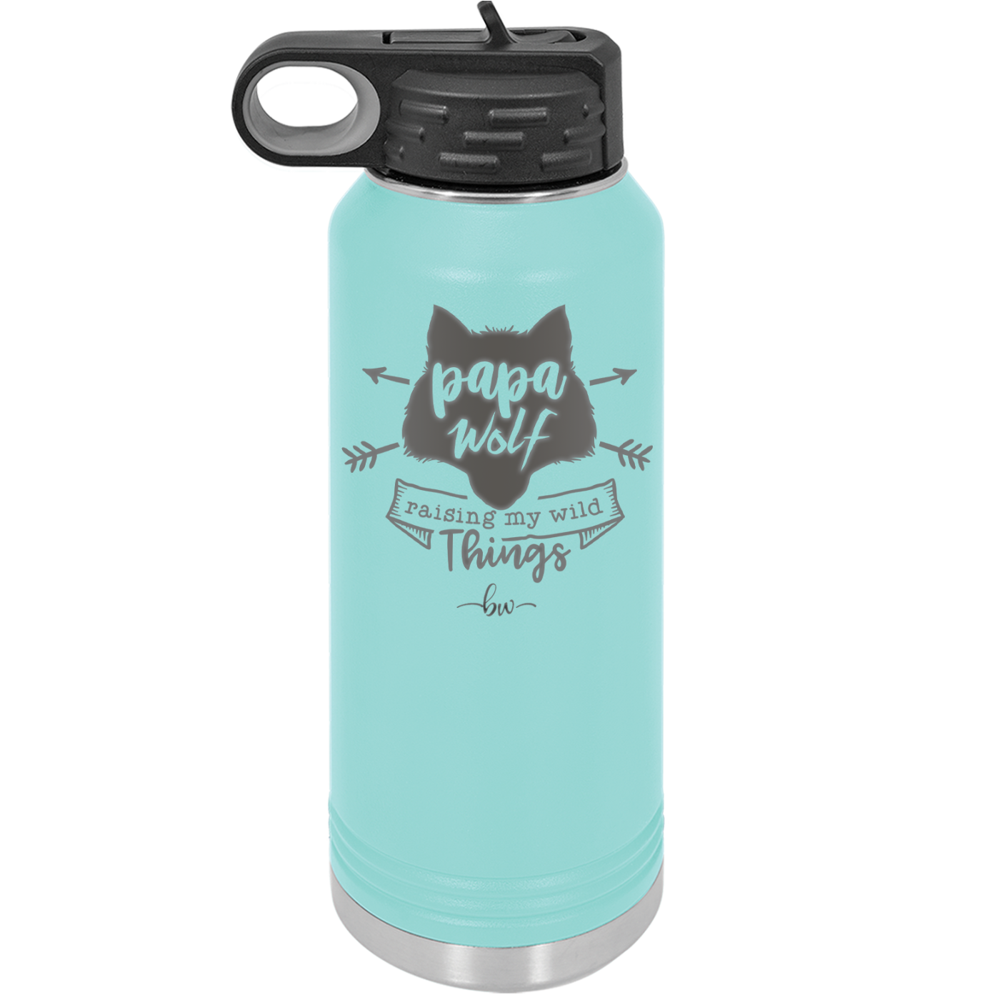 Papa Wolf Raising My Wild Things - Laser Engraved Stainless Steel Drinkware - 2022 -