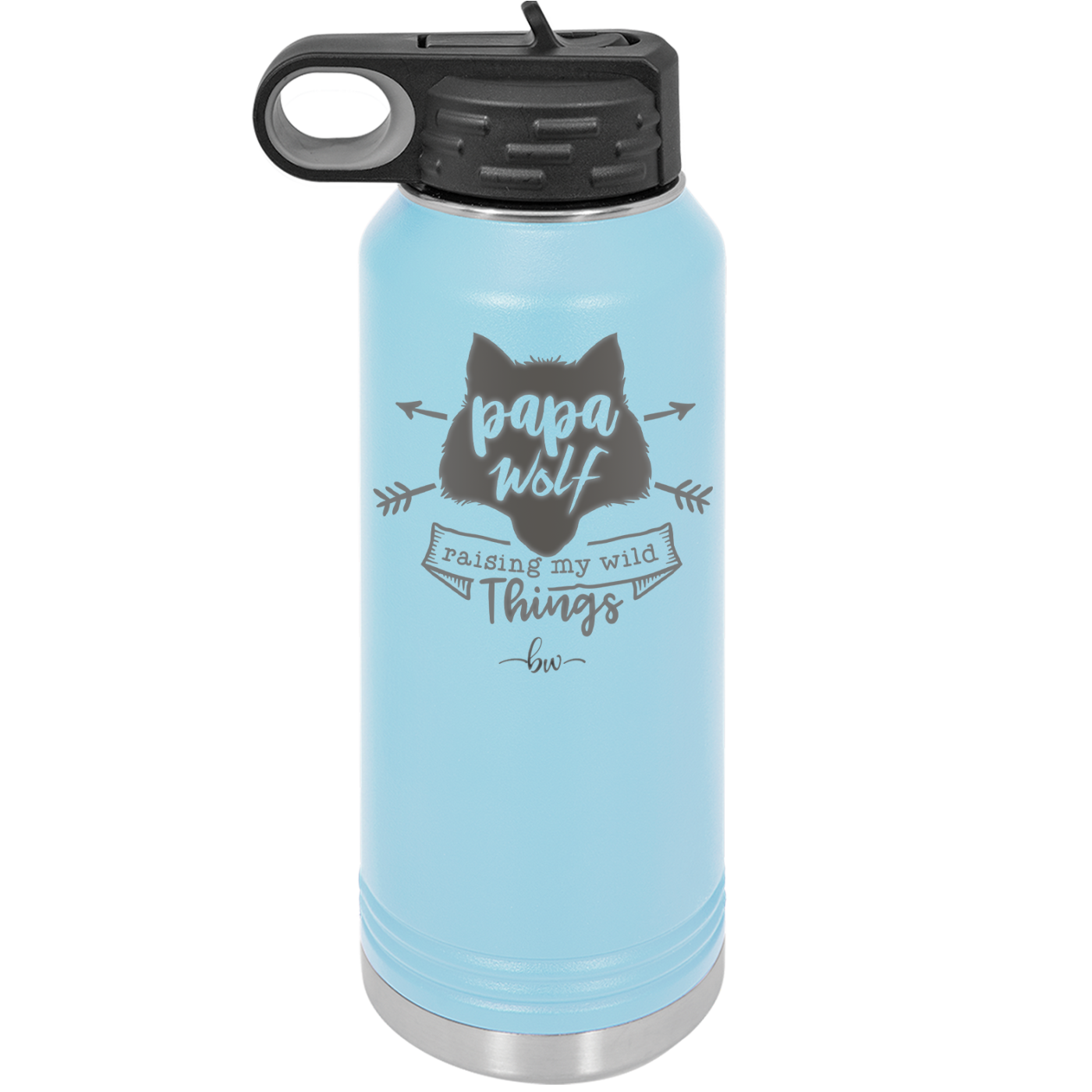 Papa Wolf Raising My Wild Things - Laser Engraved Stainless Steel Drinkware - 2022 -