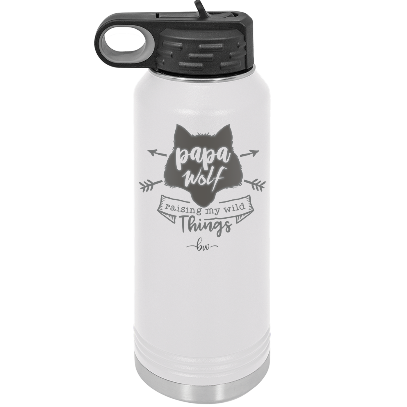 Papa Wolf Raising My Wild Things - Laser Engraved Stainless Steel Drinkware - 2022 -