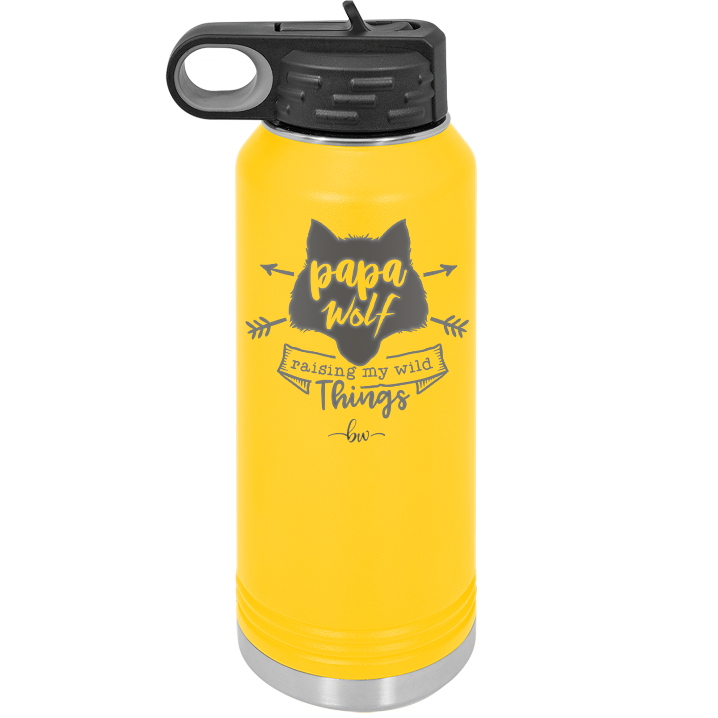 Papa Wolf Raising My Wild Things - Laser Engraved Stainless Steel Drinkware - 2022 -