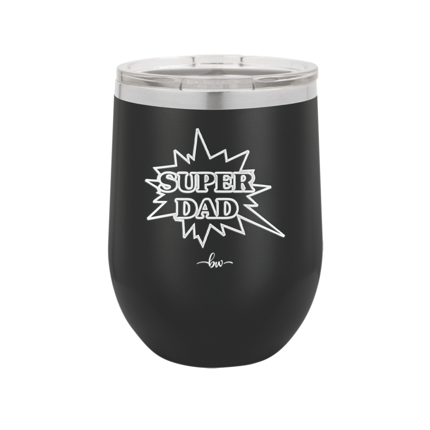 Super Dad with Starburst - Laser Engraved Stainless Steel Drinkware - 2024 -
