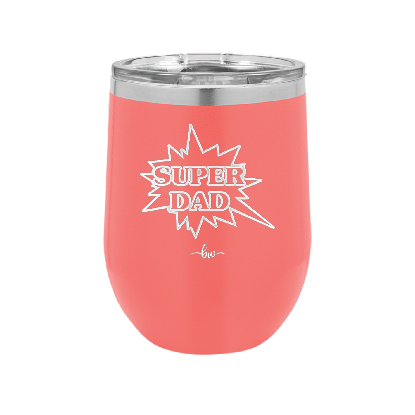 Super Dad with Starburst - Laser Engraved Stainless Steel Drinkware - 2024 -